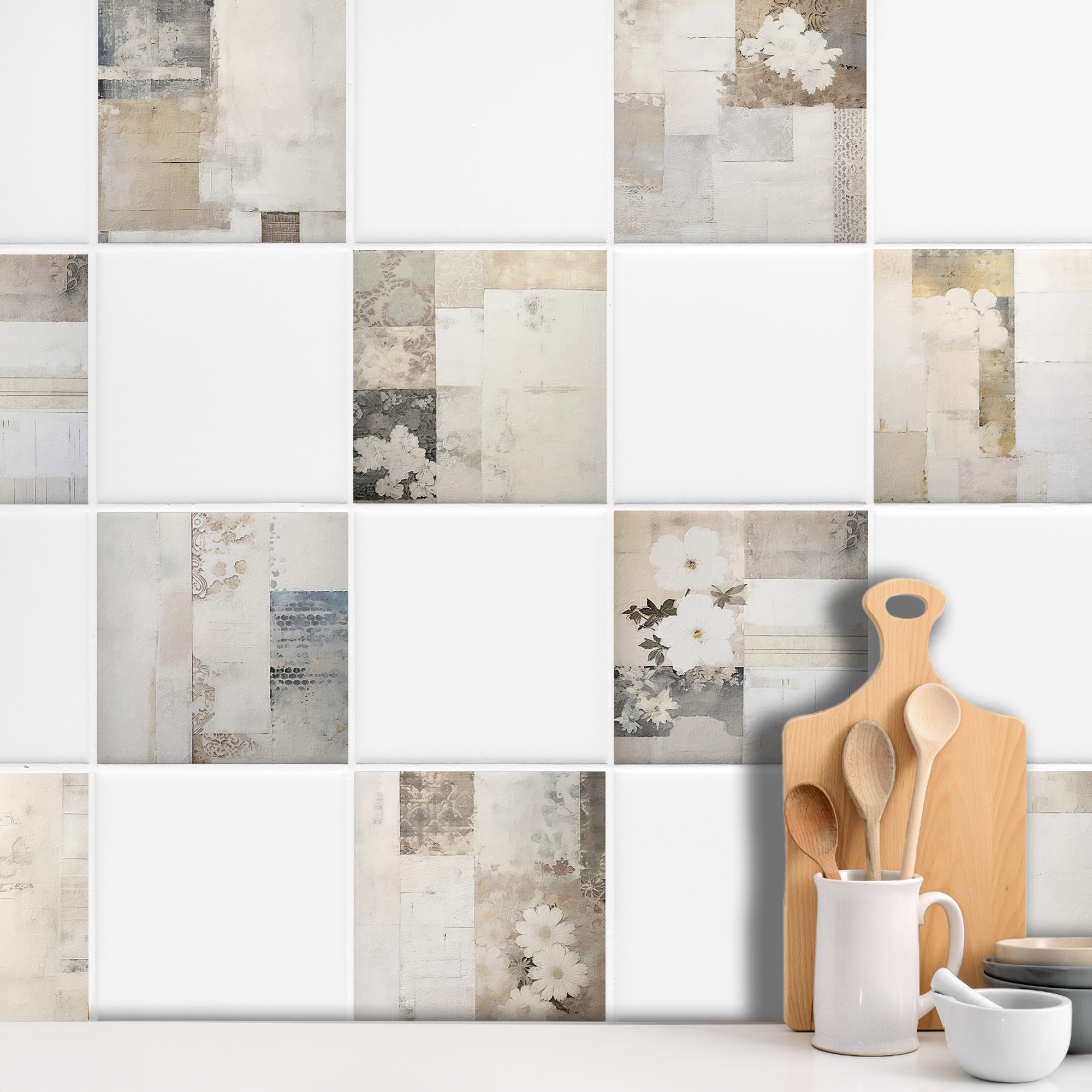 Fliesenaufkleber Beige-Muster