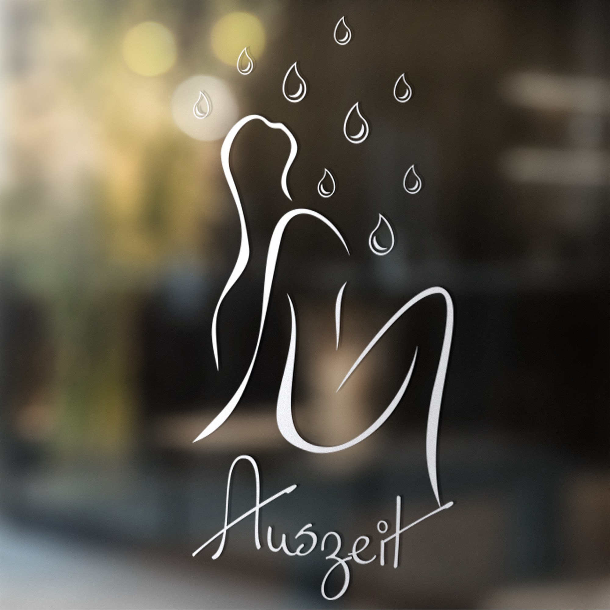 Duschkabine Aufkleber „Auszeit“