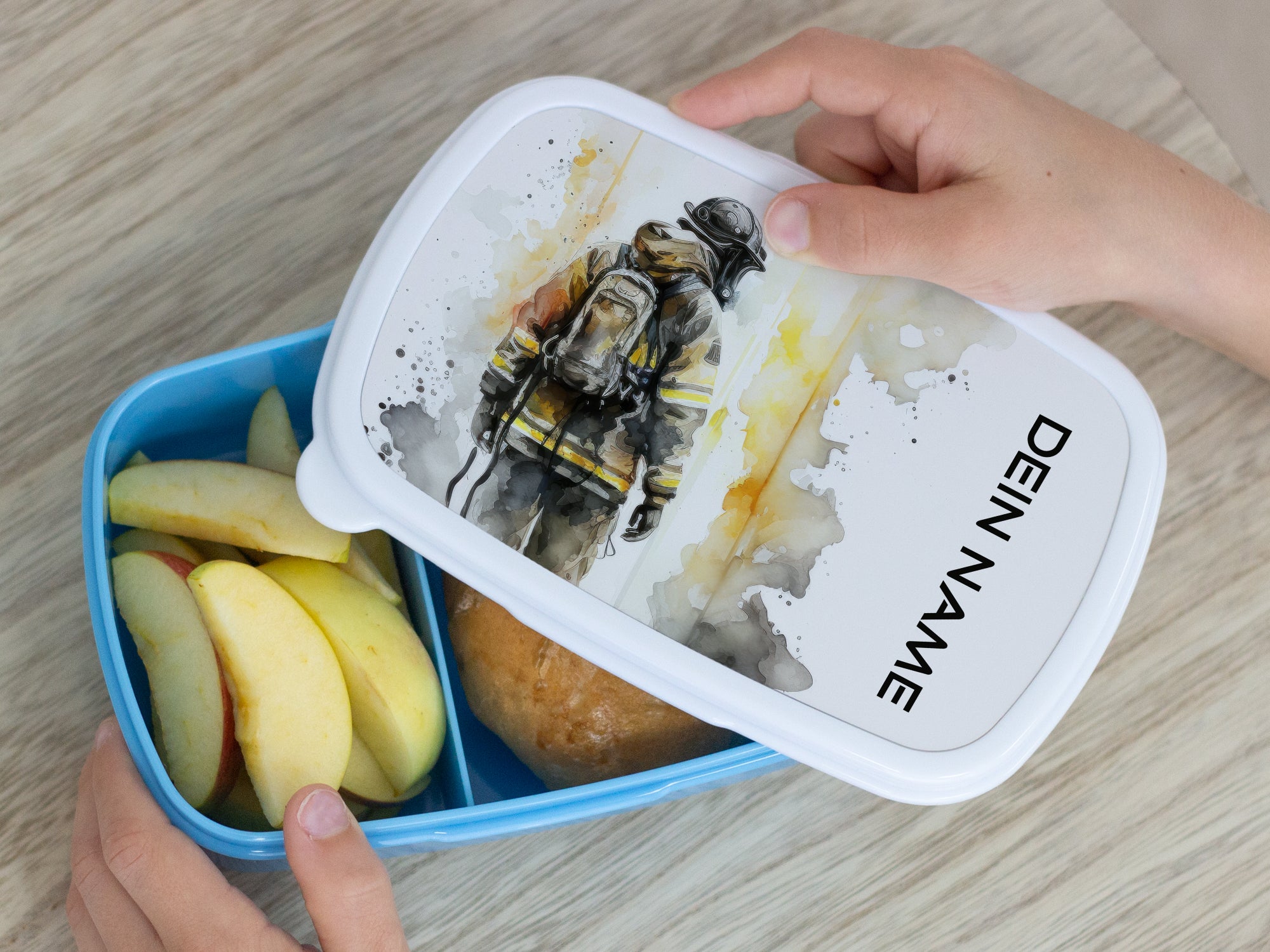 Brotdose mit Feuerwehr-Motiv