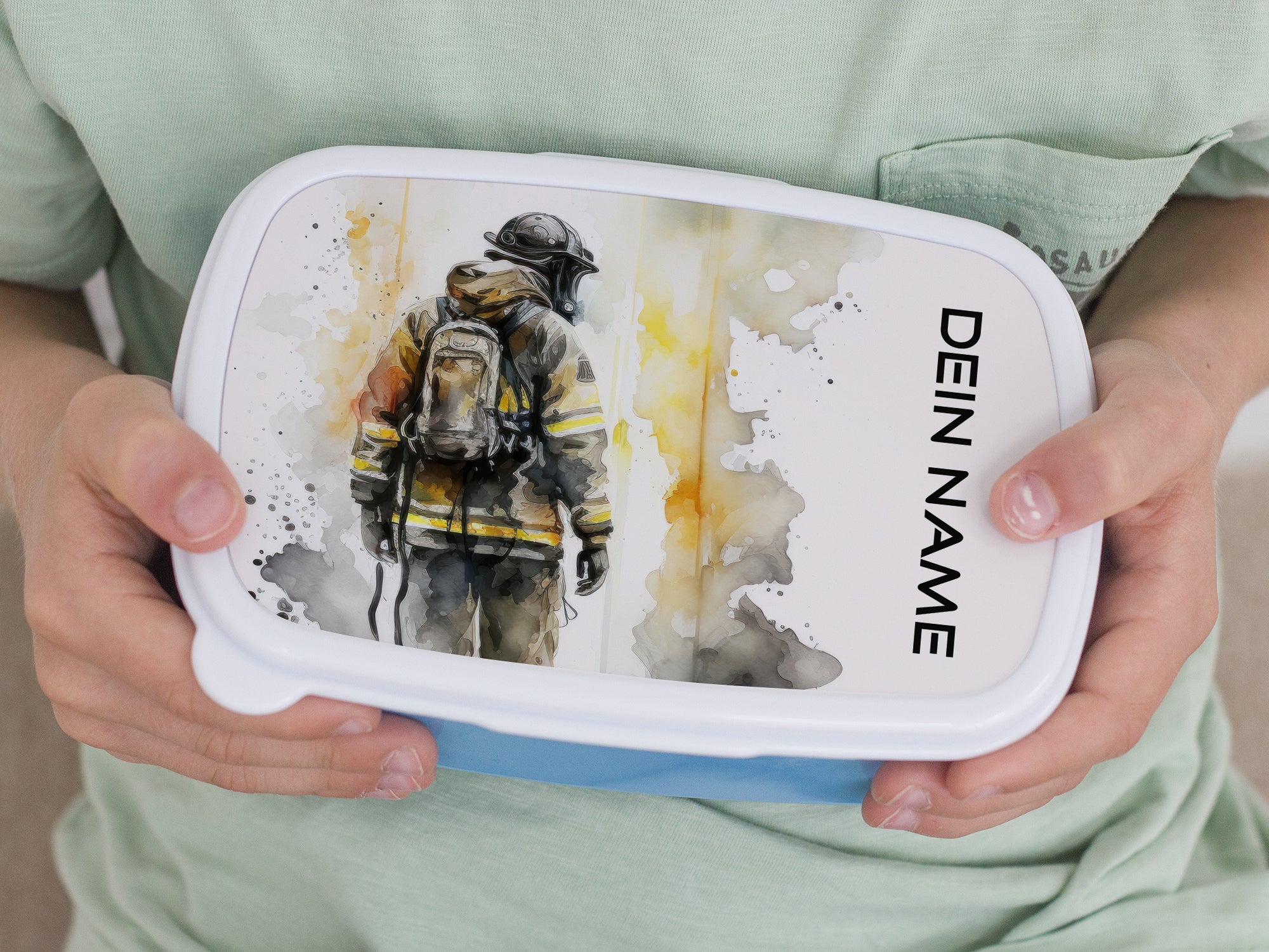 Brotdose mit Feuerwehr-Motiv