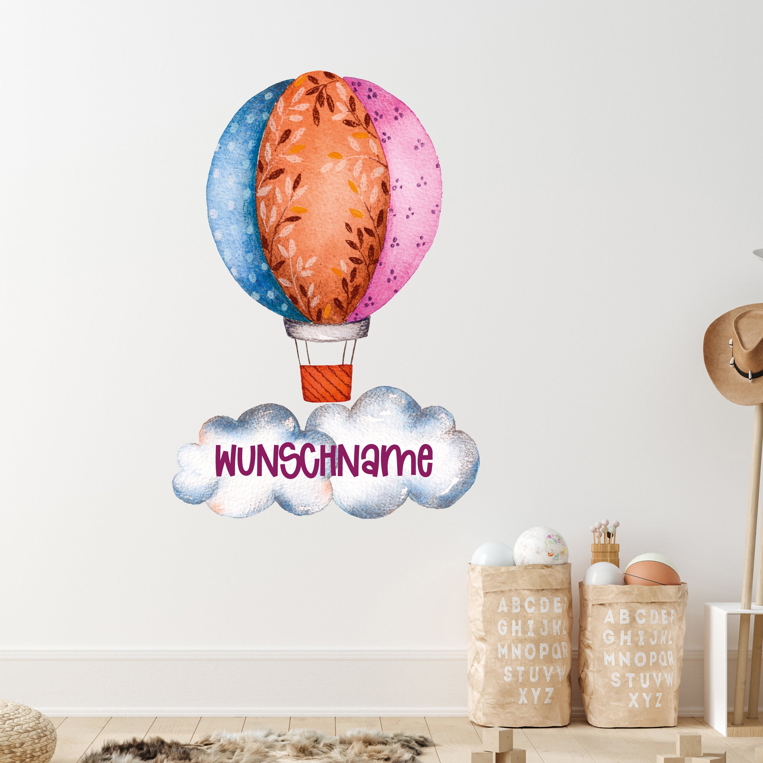 Wandtattoo Heißluftballon