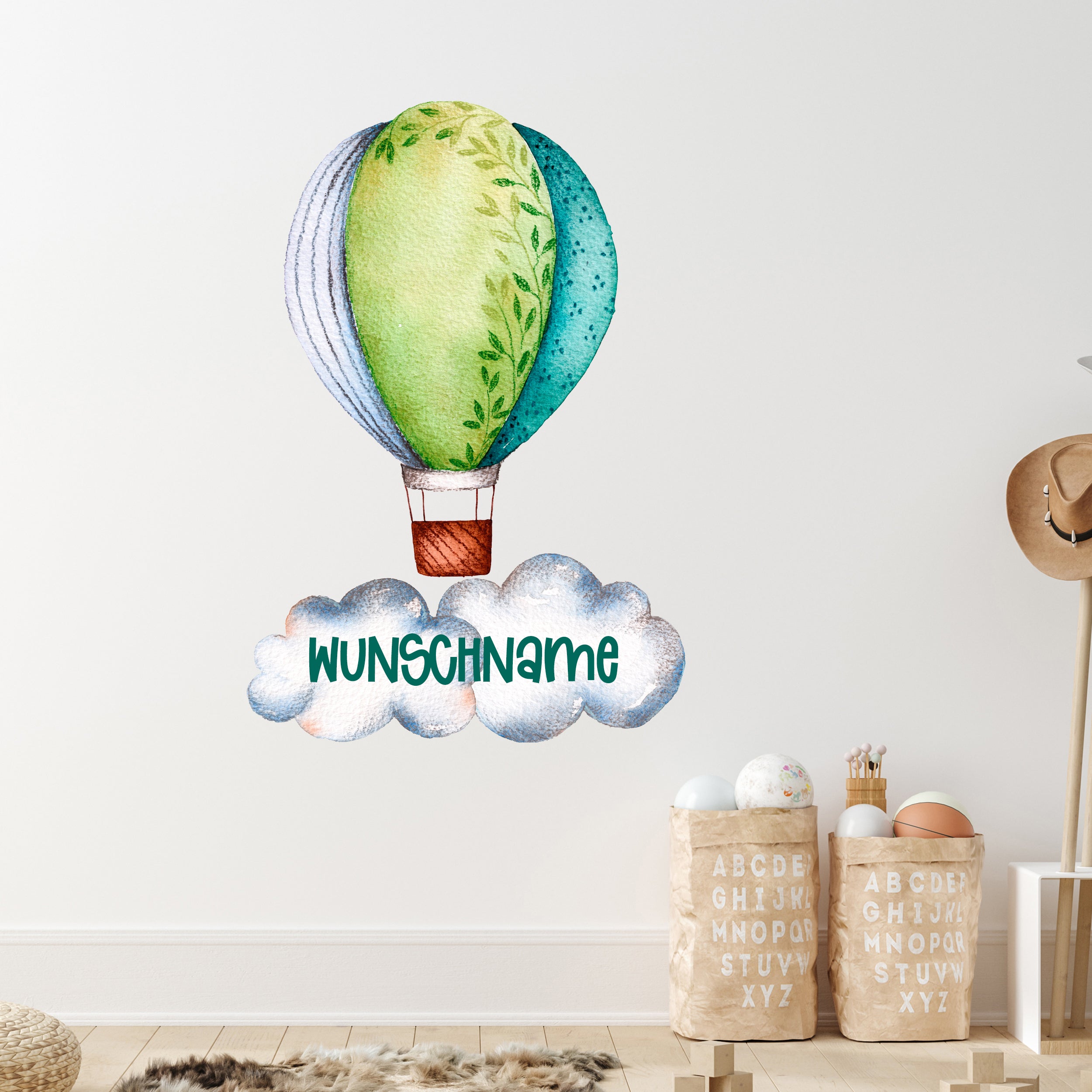 Wandtattoo Heißluftballon
