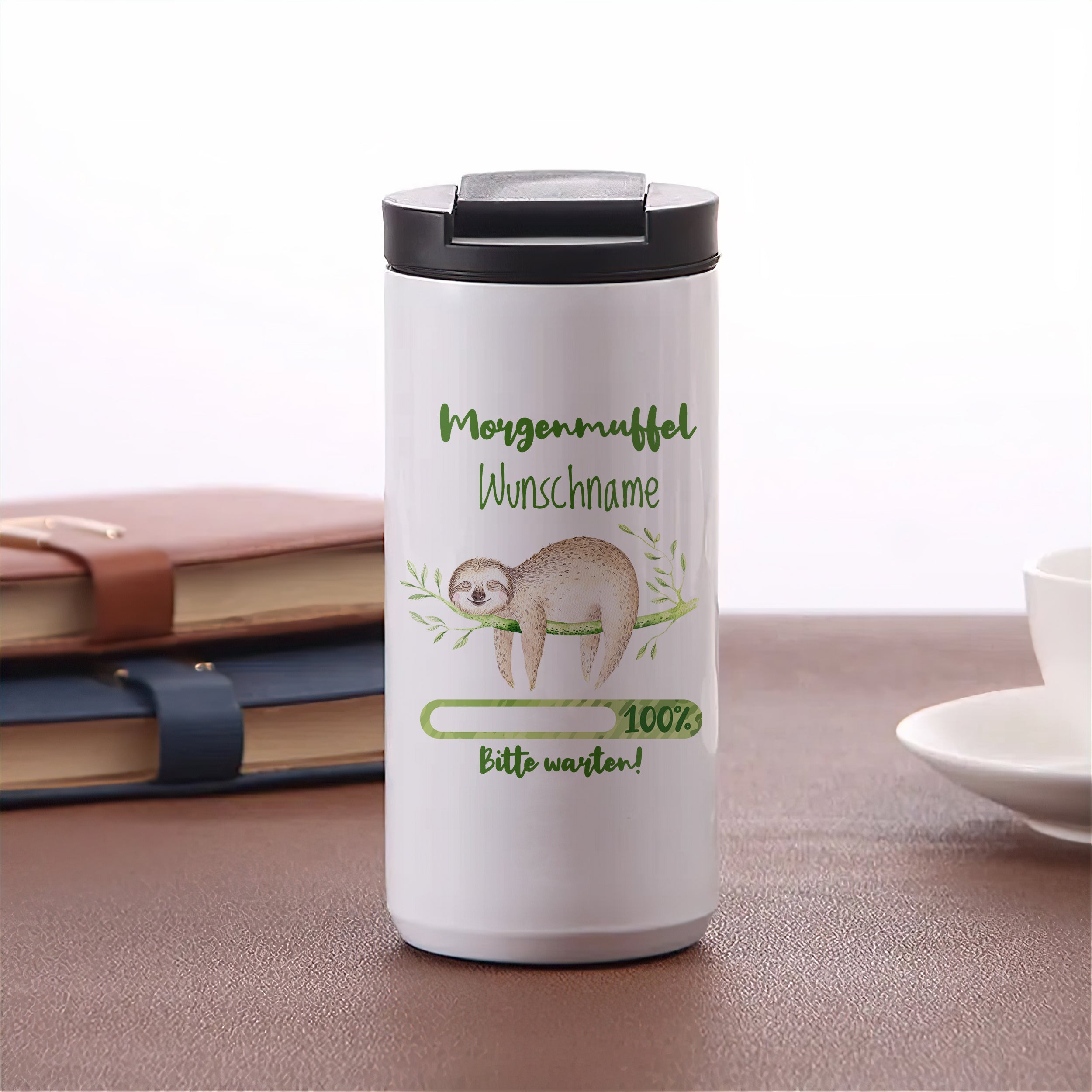 Kaffeebecher mit Faultier Morgenmuffel