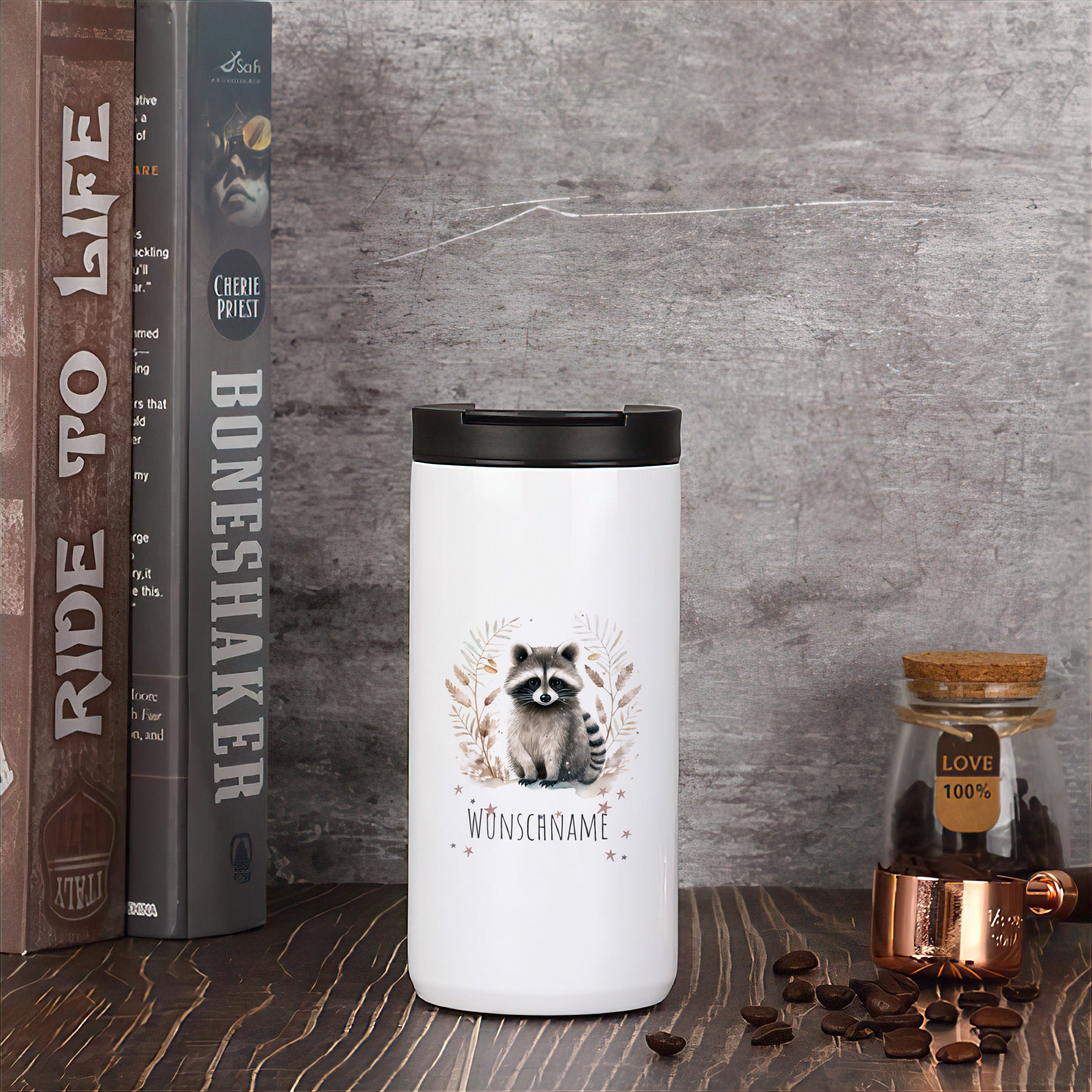 Kaffeebecher Waschbär