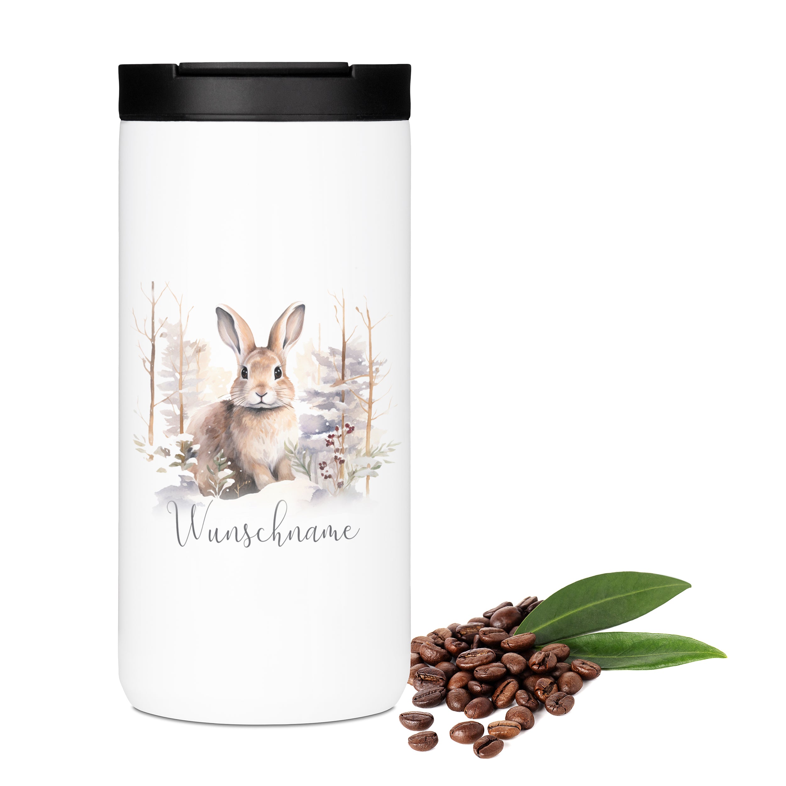 Kaffeebecher mit niedlichem Hasen