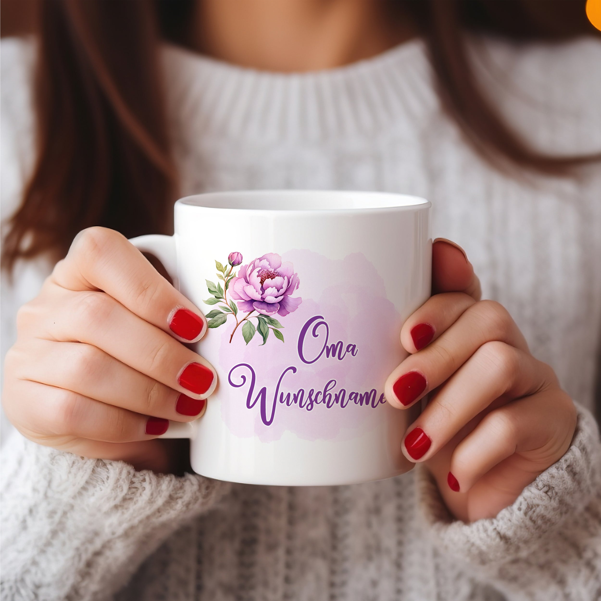 Tasse mit Blumenmotiv - Für die beste Oma