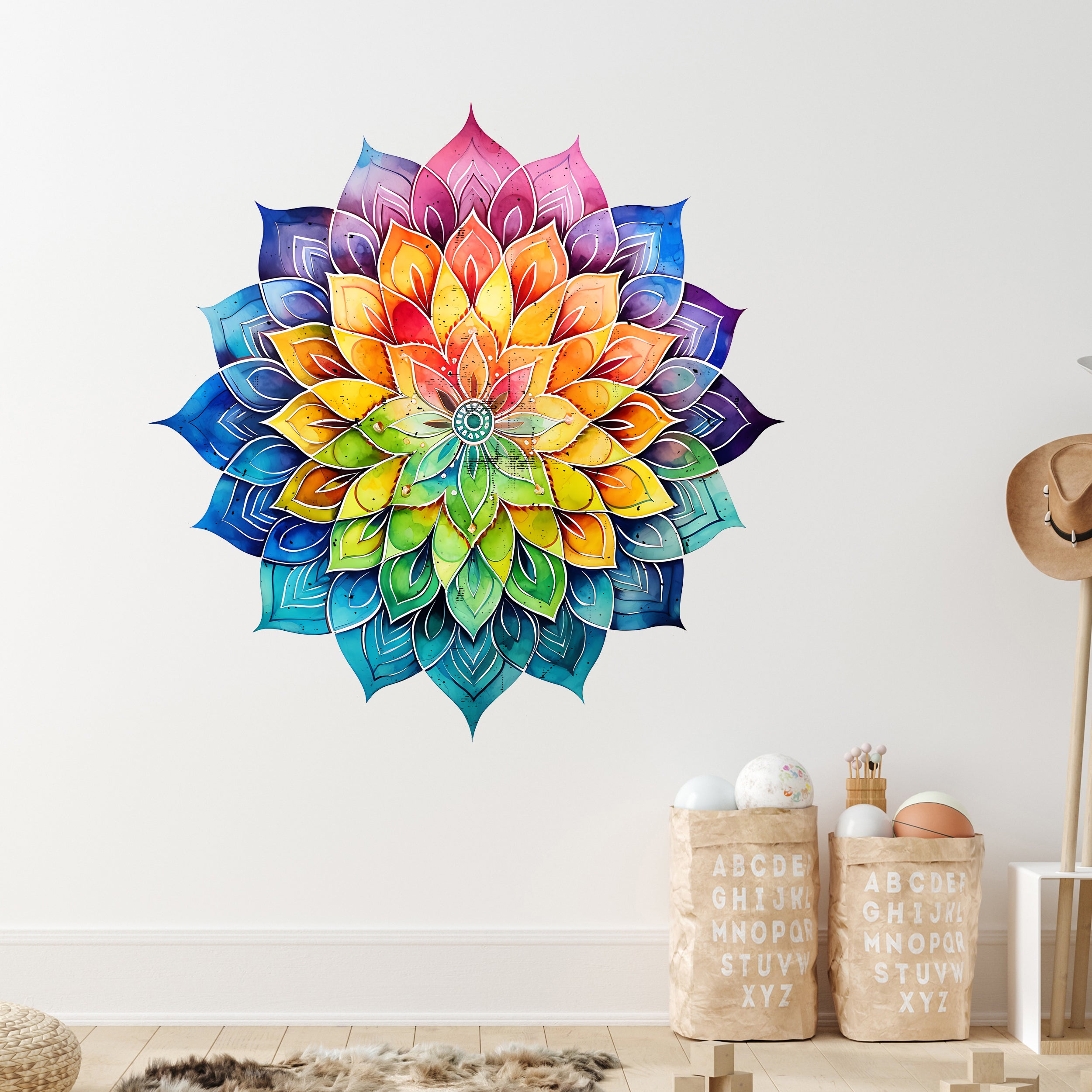 Wandtattoo Lebensblume bunt