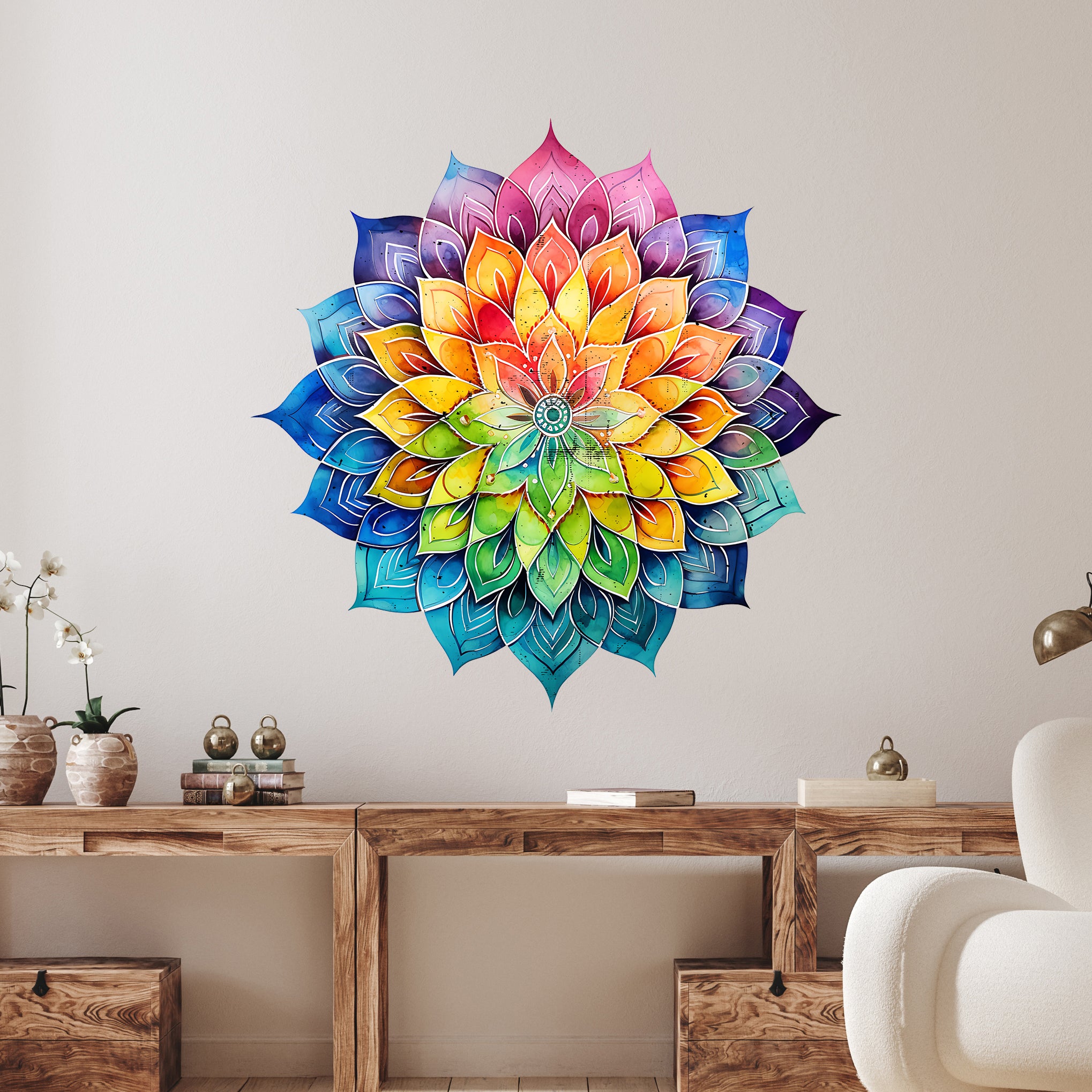 Wandtattoo Lebensblume bunt