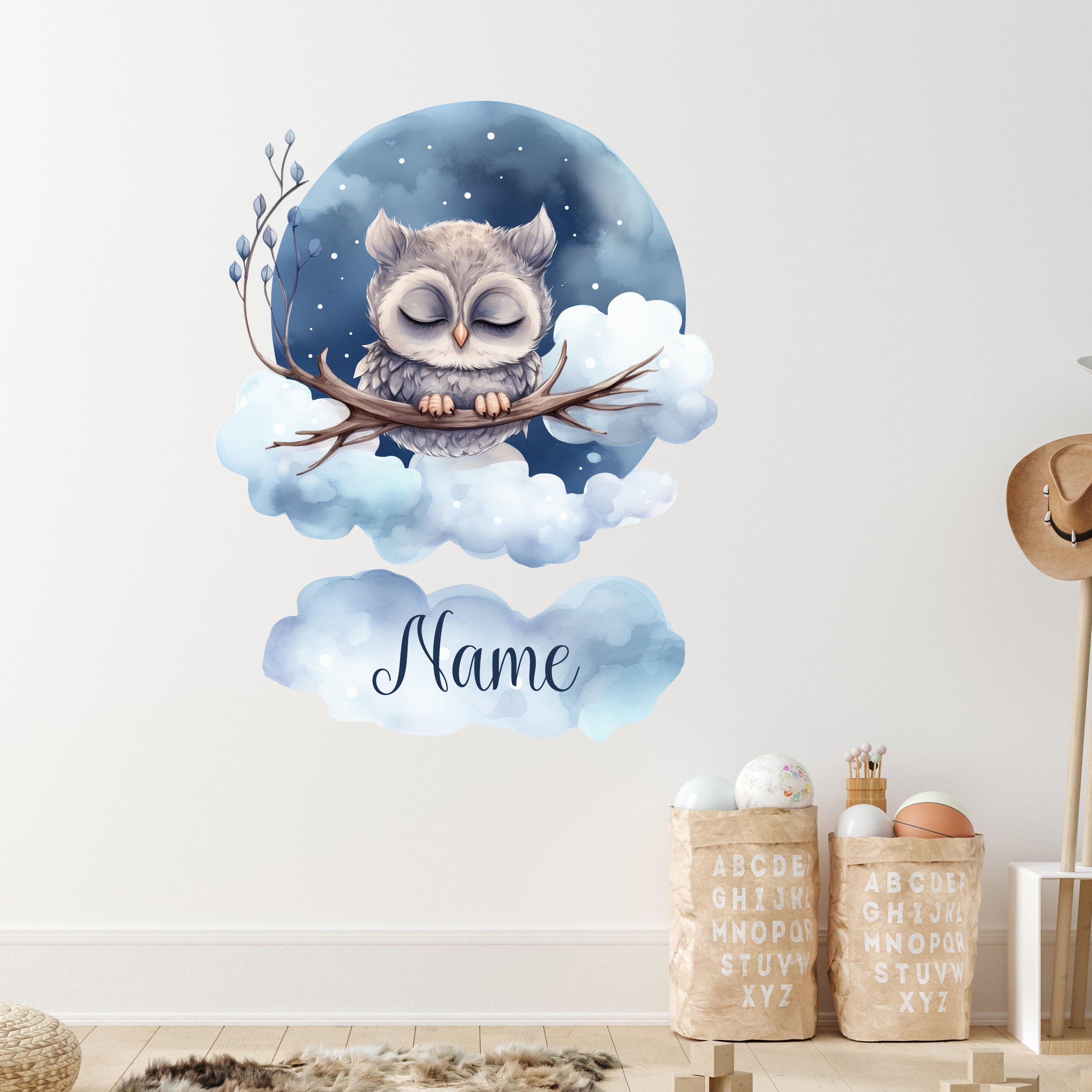 Wandtattoo Eule für Babyzimmer