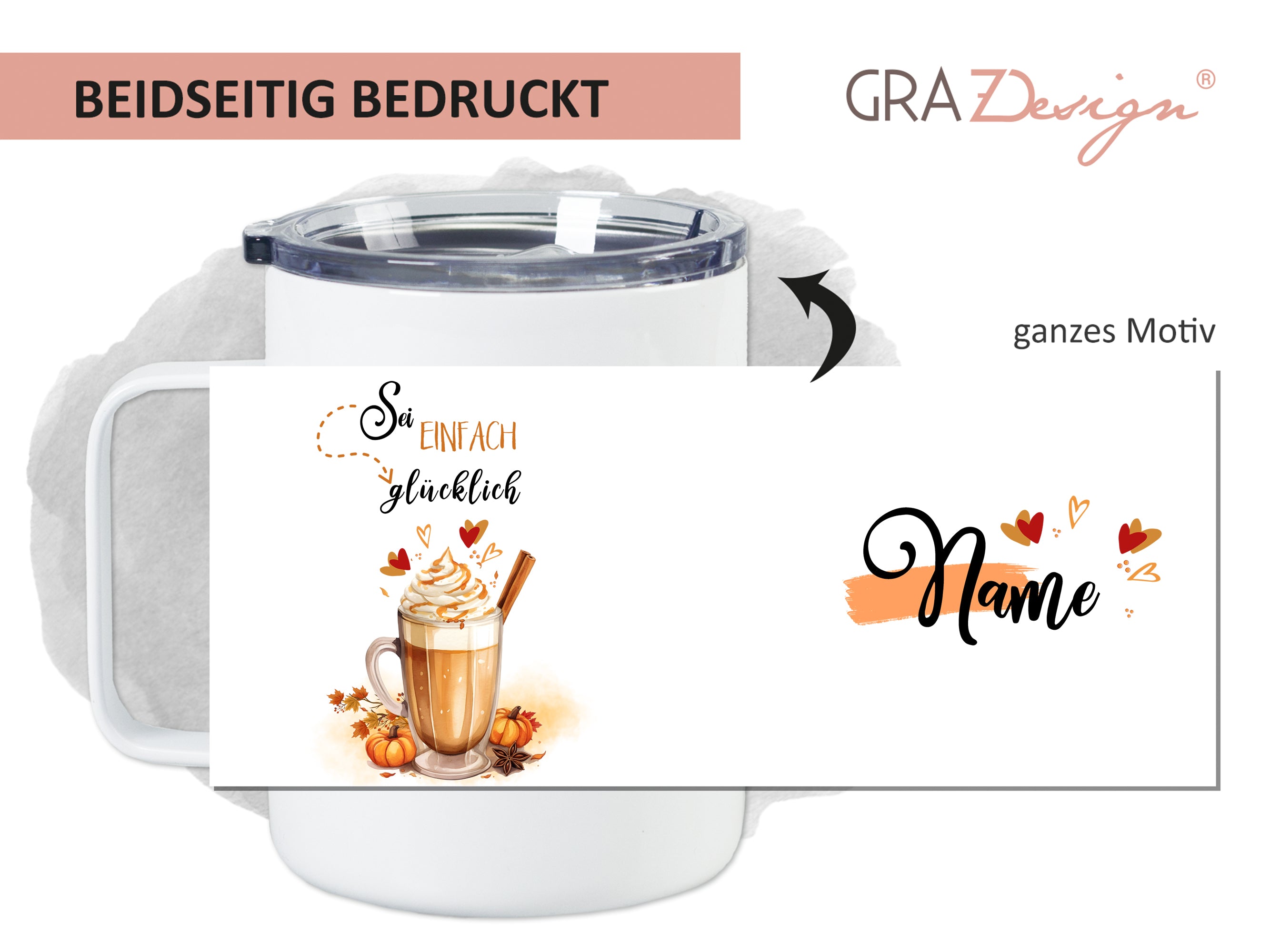 Thermobecher Glücklich - Für genussvolle Momente