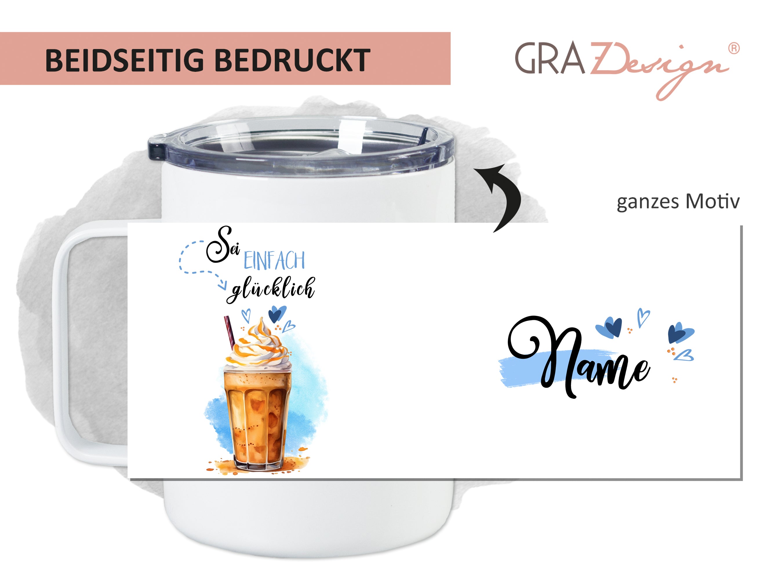 Thermobecher Sei einfach glücklich - Für genussvolle Momente