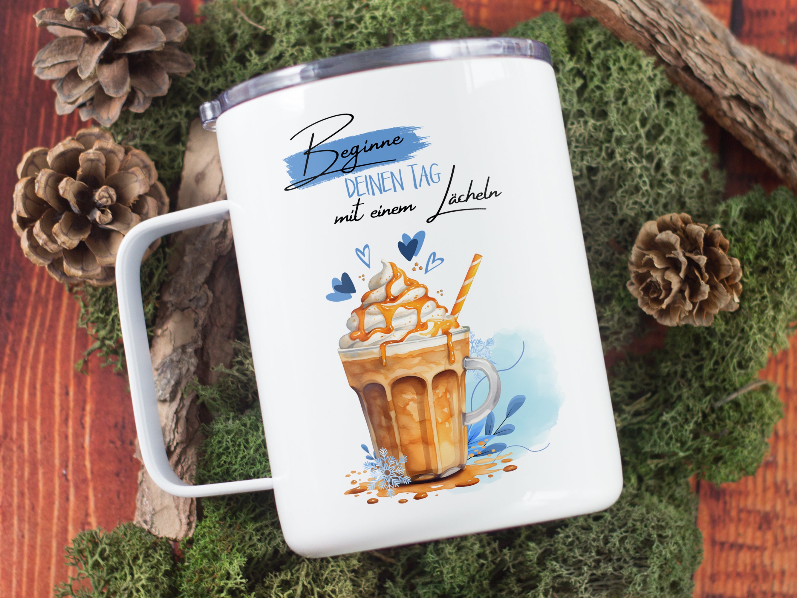 Thermobecher mit Lächeln - Beginne deinen Tag voller Freude