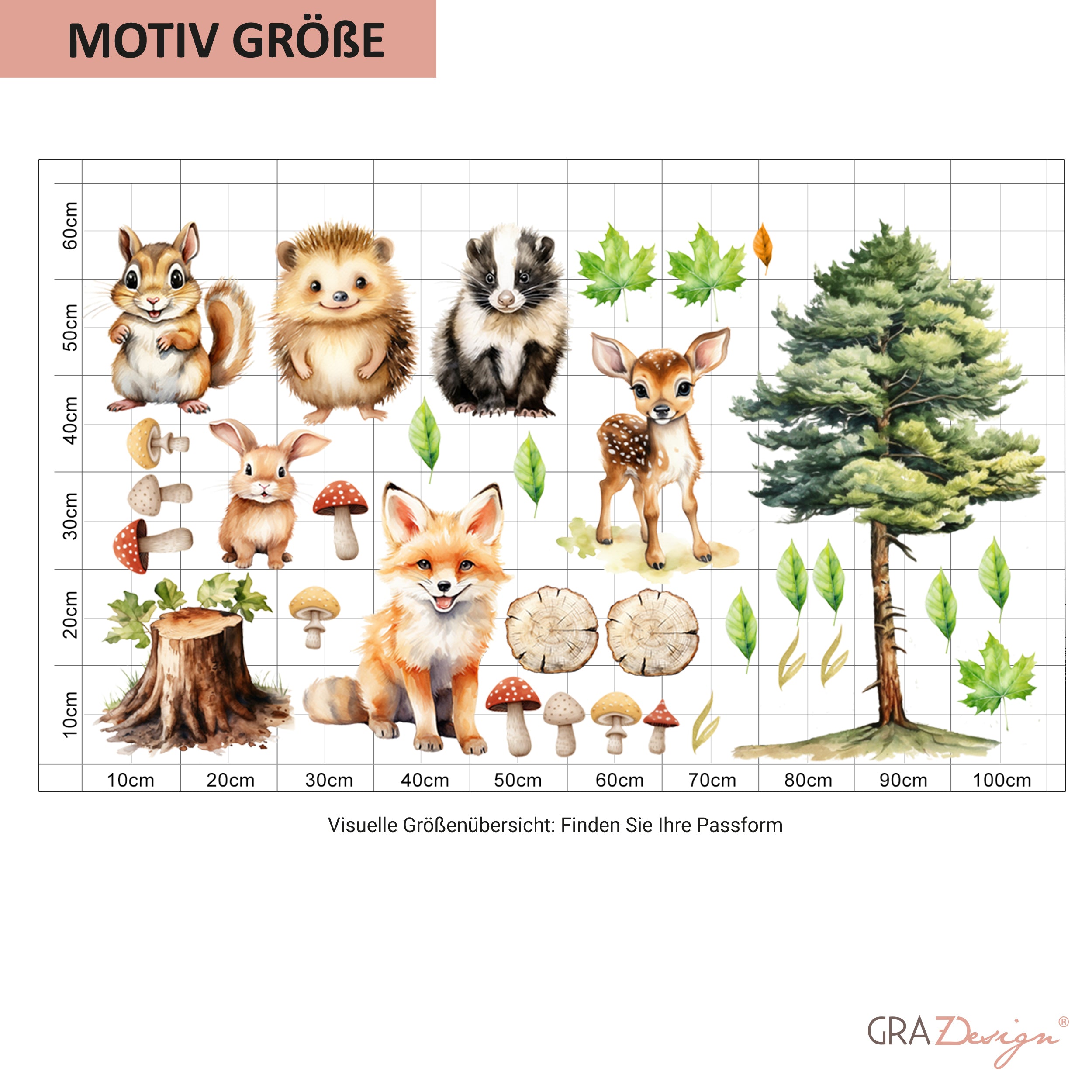 Wandtattoo Waldtiere