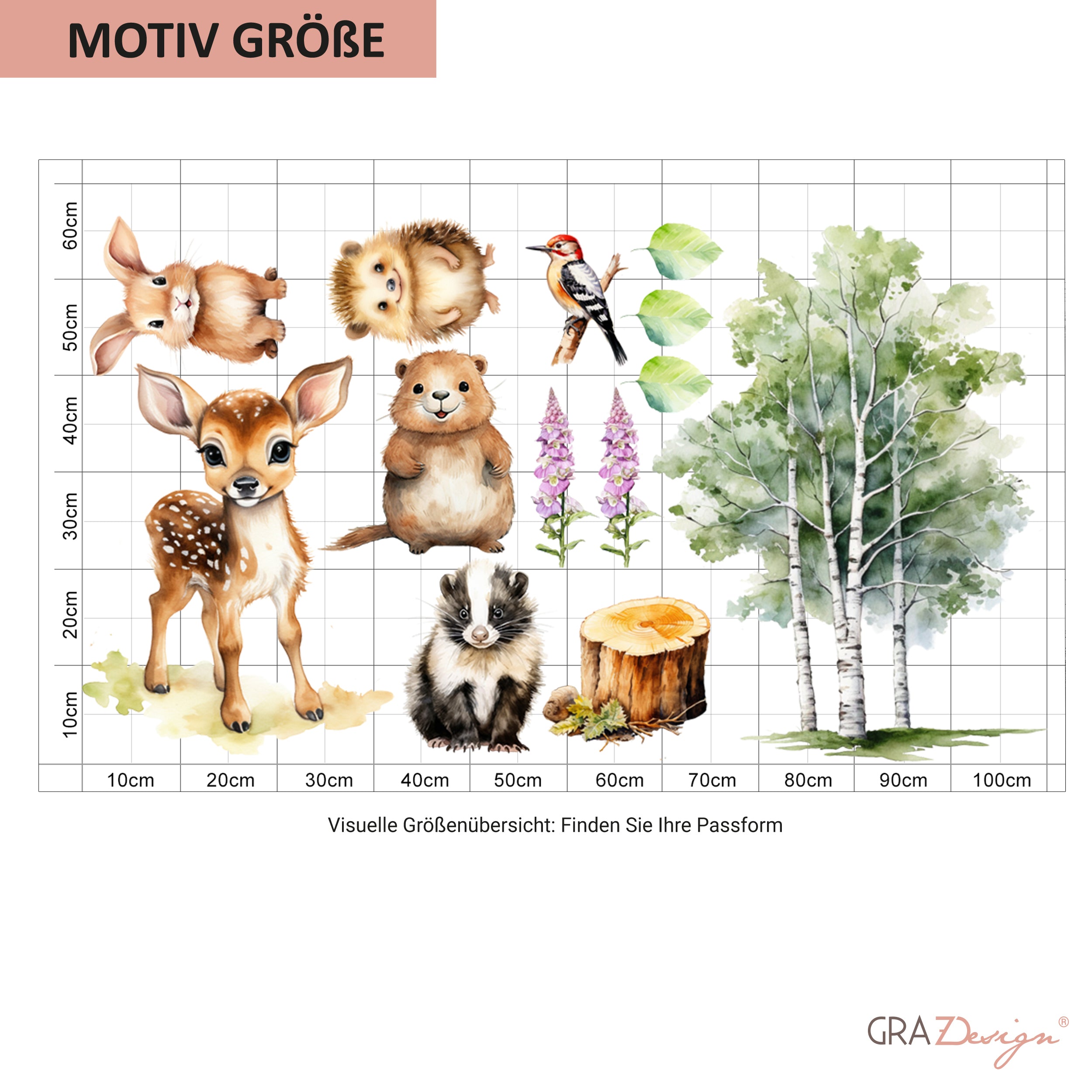 Wandtattoo Waldtiere