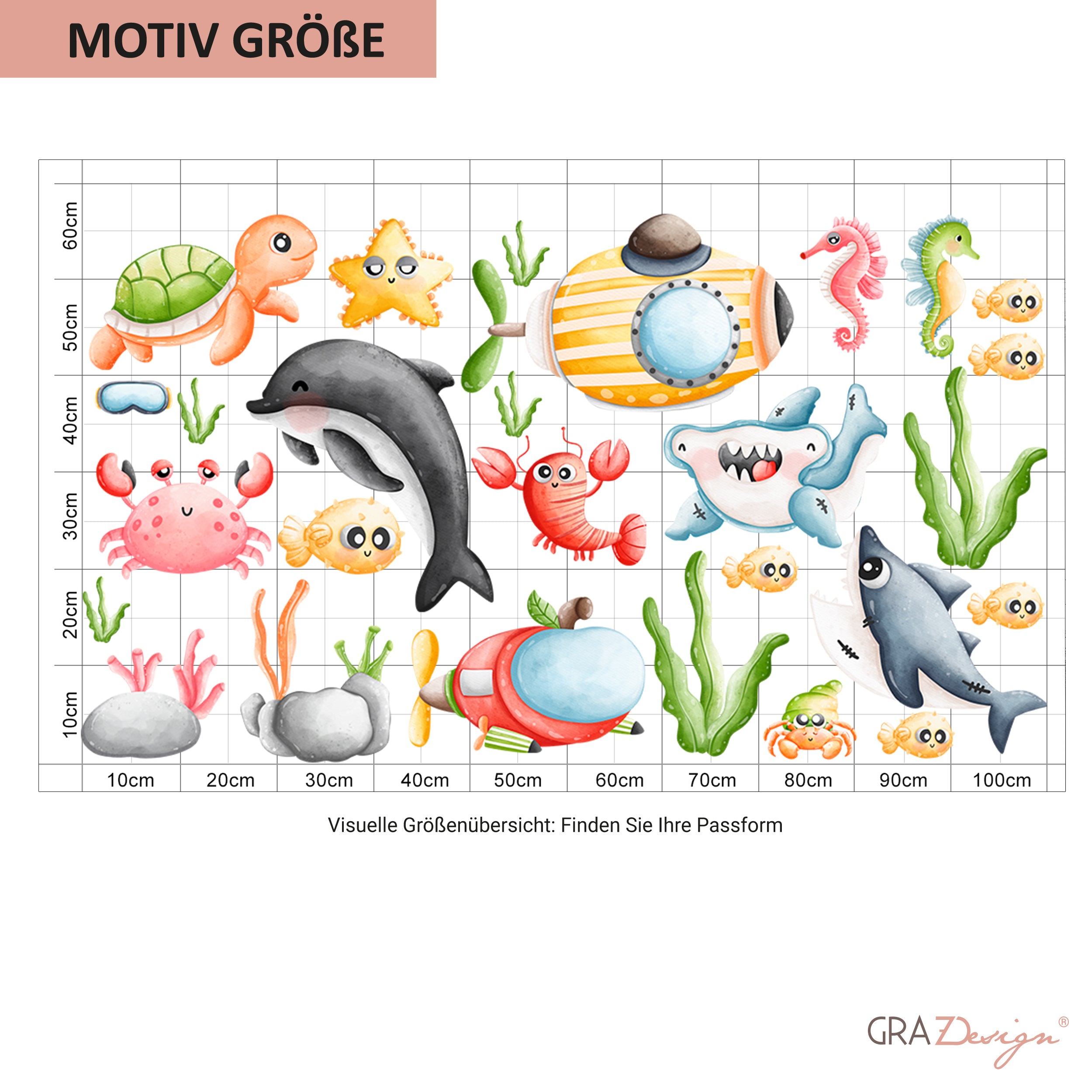 Wandtattoo Unterwasserwelt