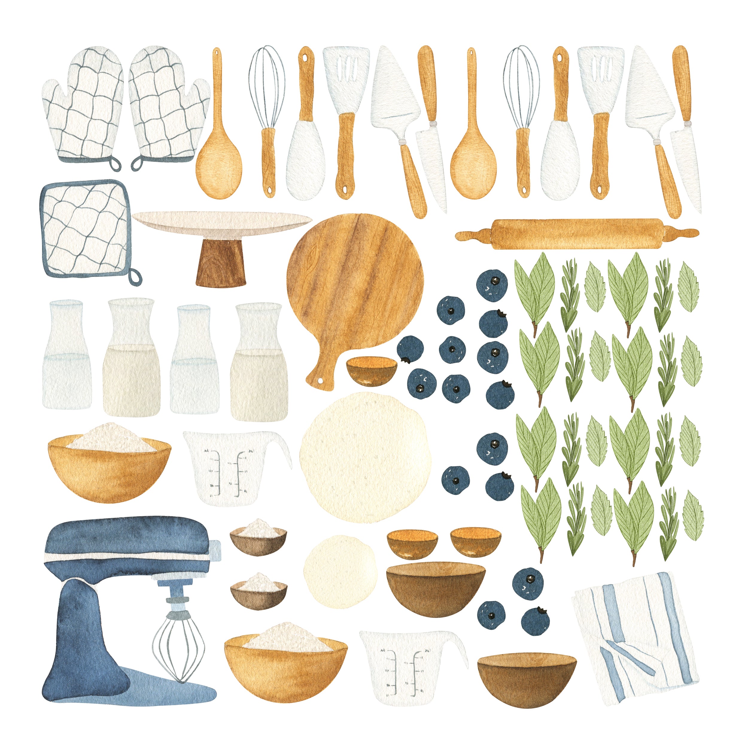 Wandtattoo Küchenutensilien für Kinderküche