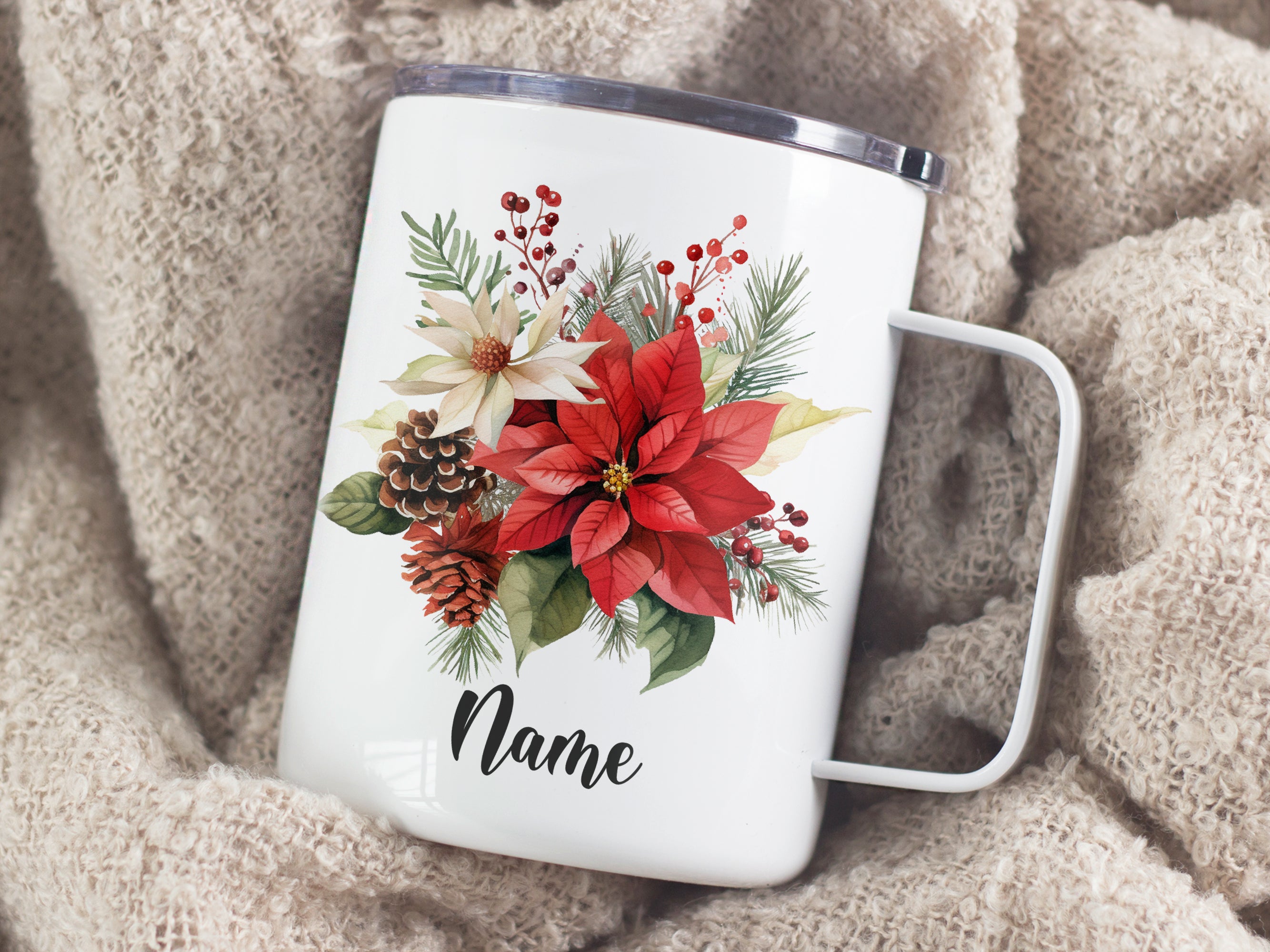 Wanderbecher mit Weihnachtsmotiv
