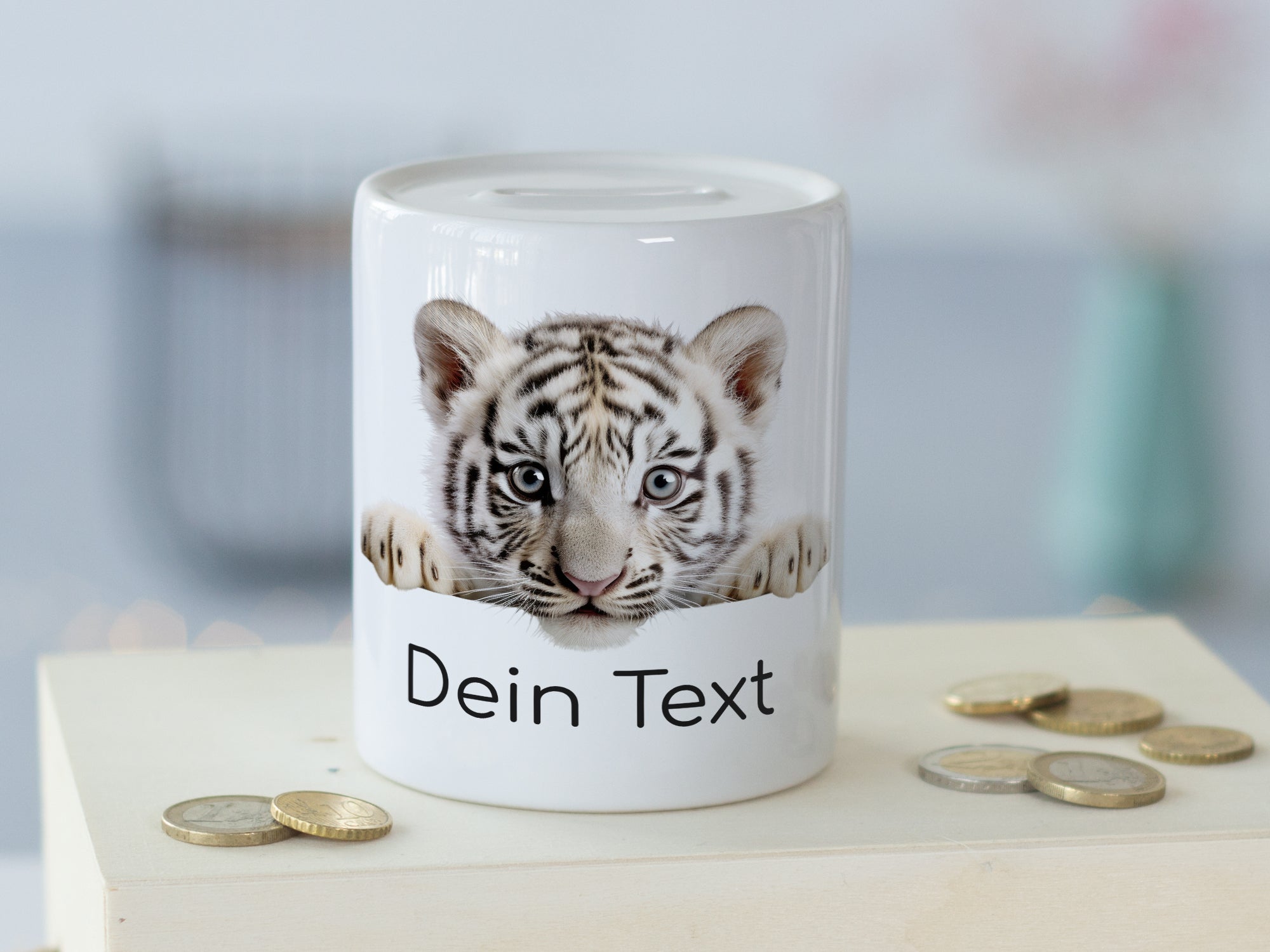 Spardose Weißer Tiger