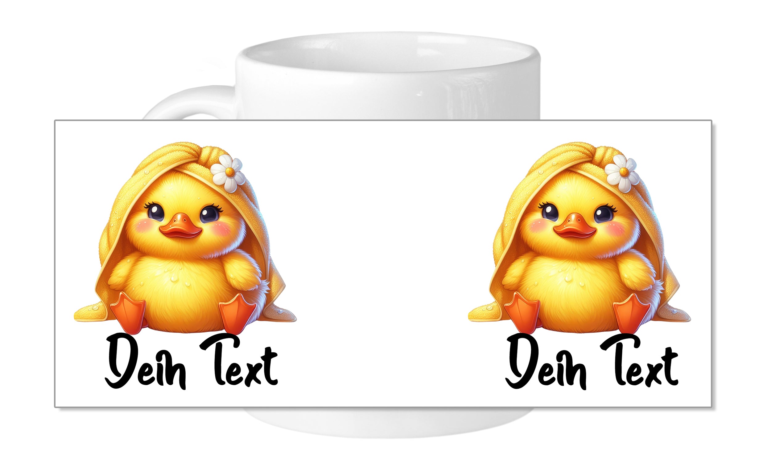 Tasse mit süßem Entchen