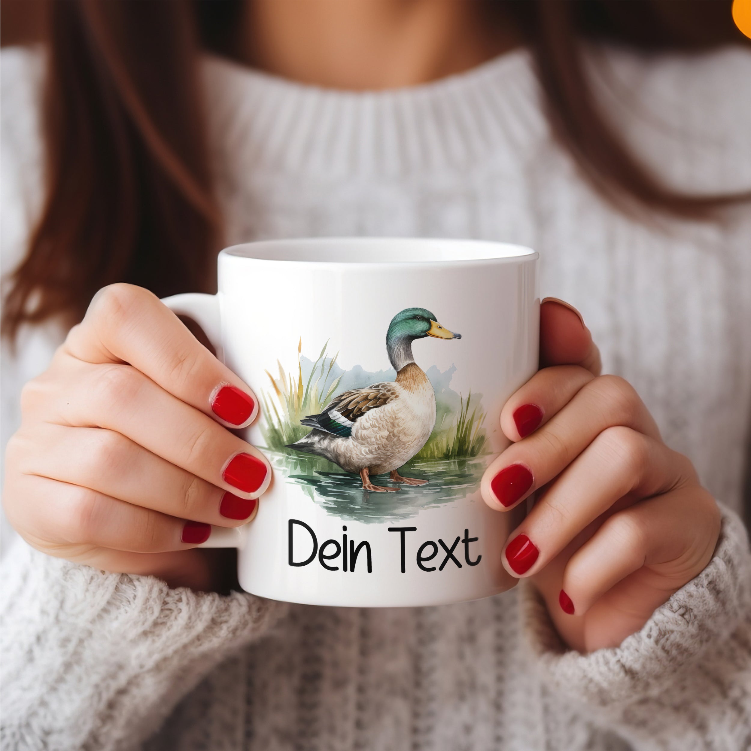 Tasse mit Entenmotiv