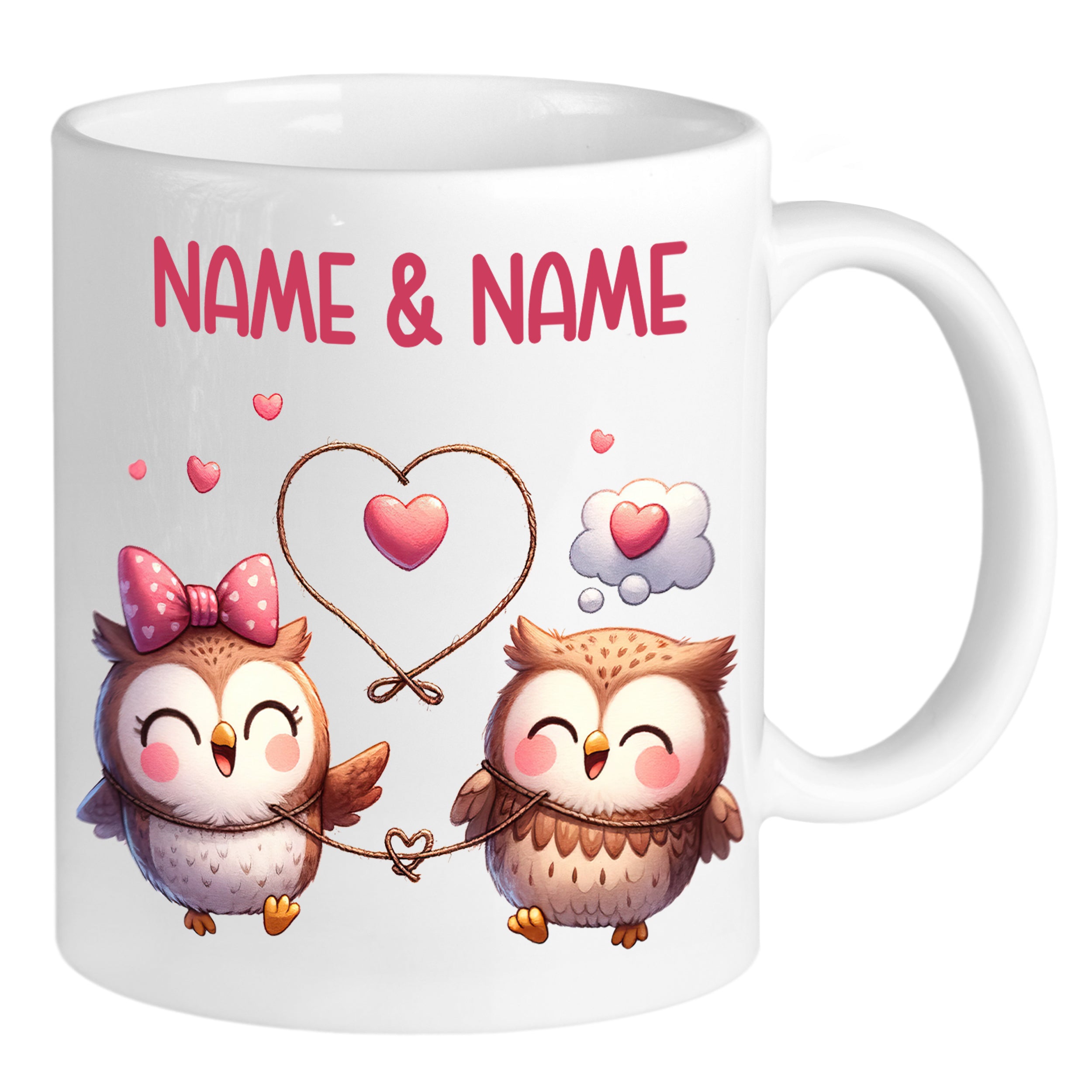 Tasse mit Eulen - Für verliebte Herzen