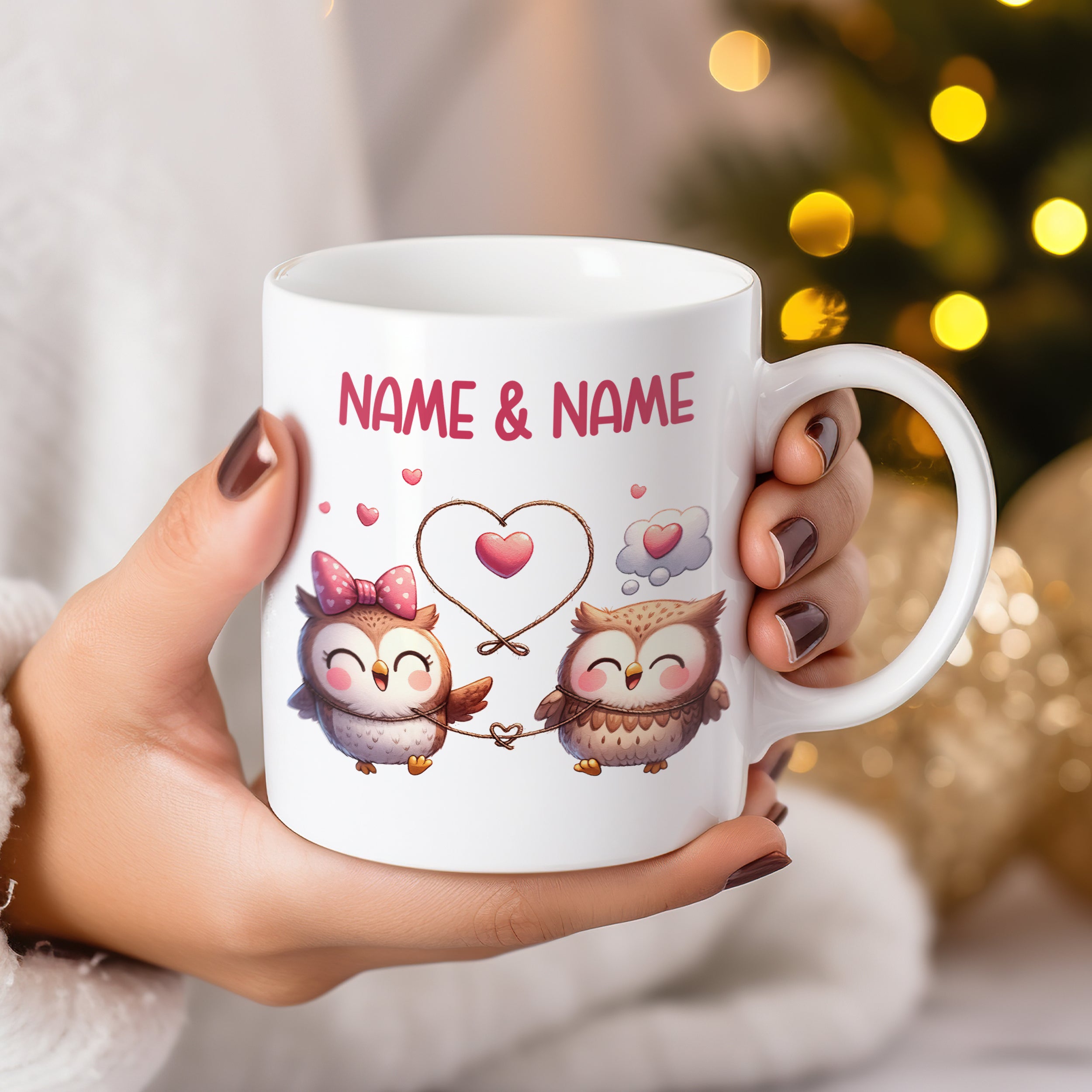 Tasse mit Eulen - Für verliebte Herzen