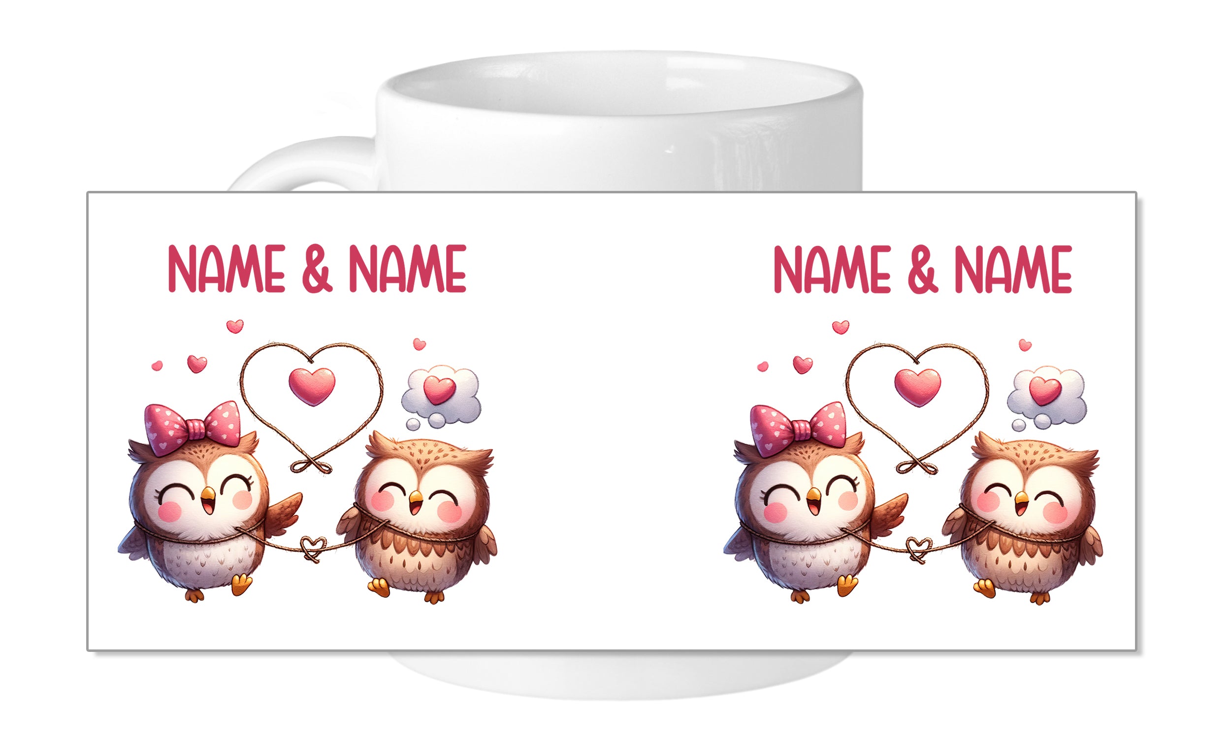 Tasse mit Eulen - Für verliebte Herzen