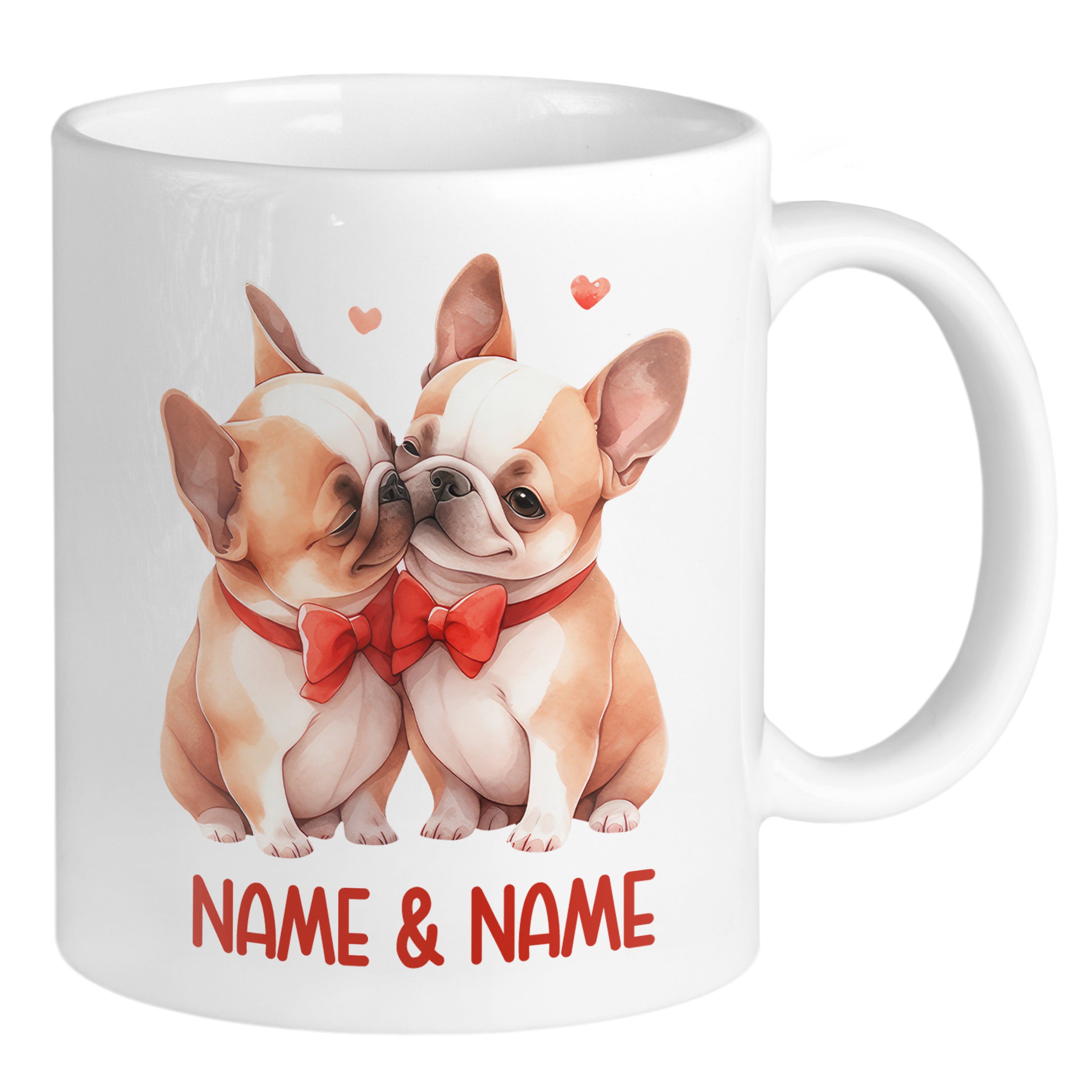 Tasse mit verliebten Französischen Bulldoggen