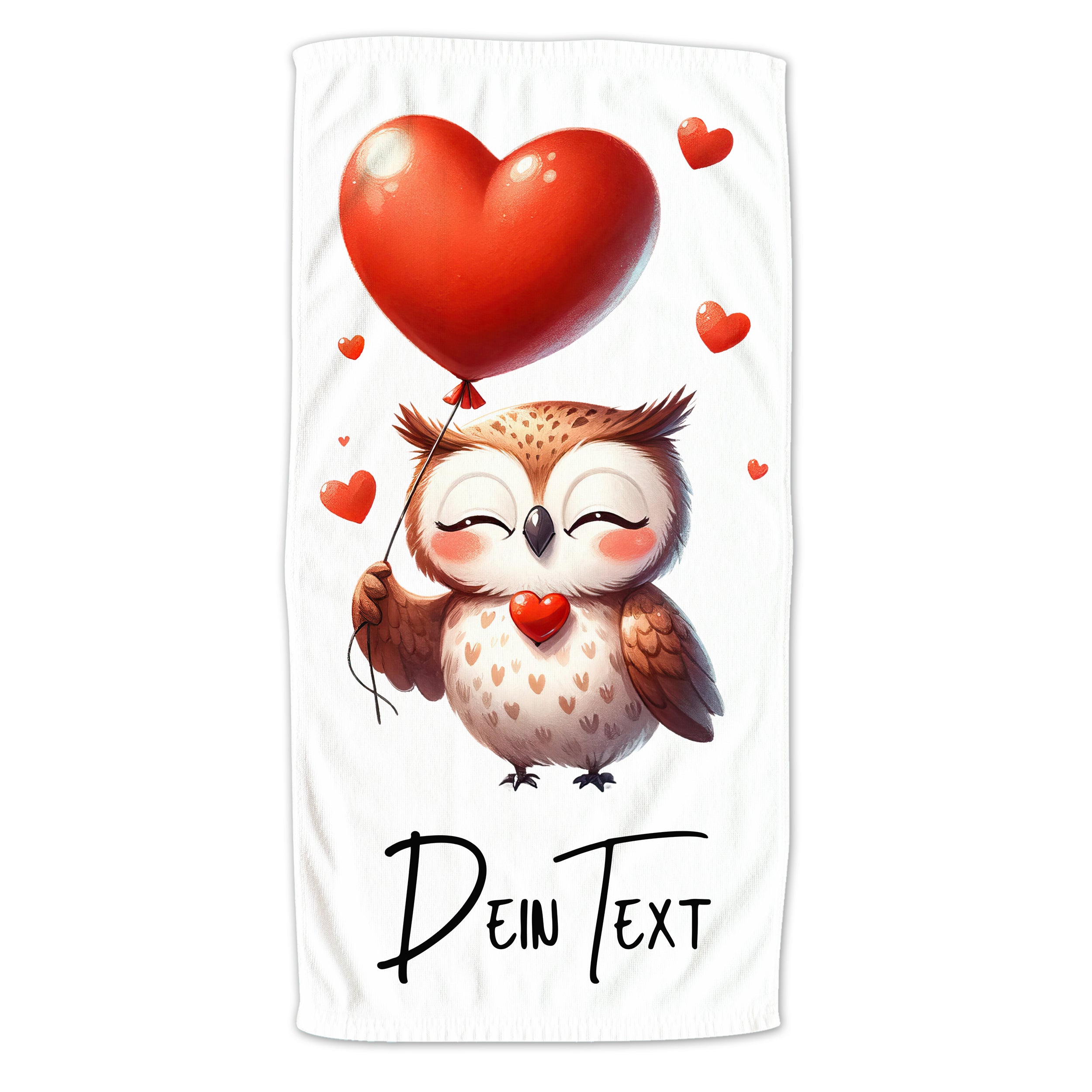 Handtuch Eule mit Herz
