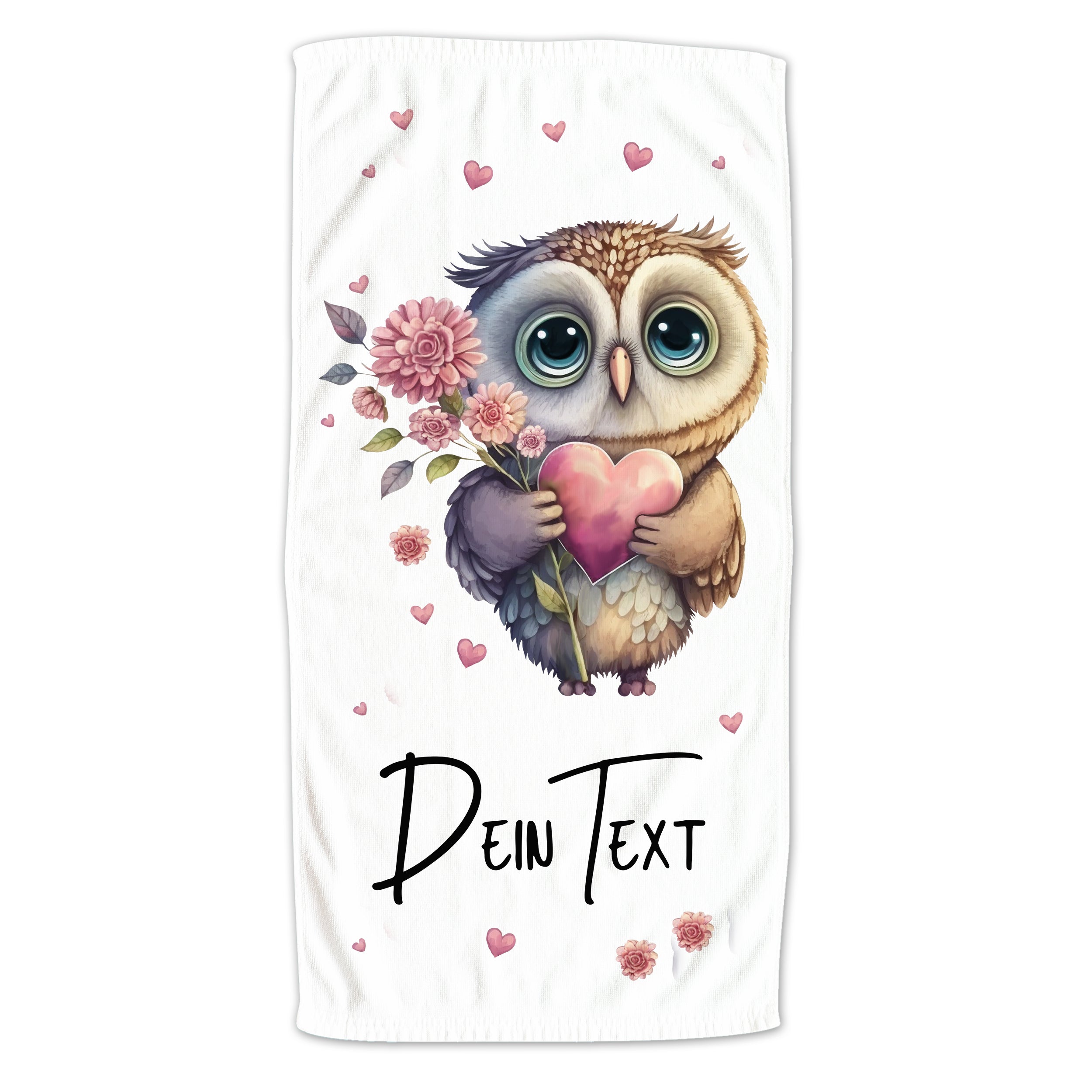 Badetuch Eule mit Herz