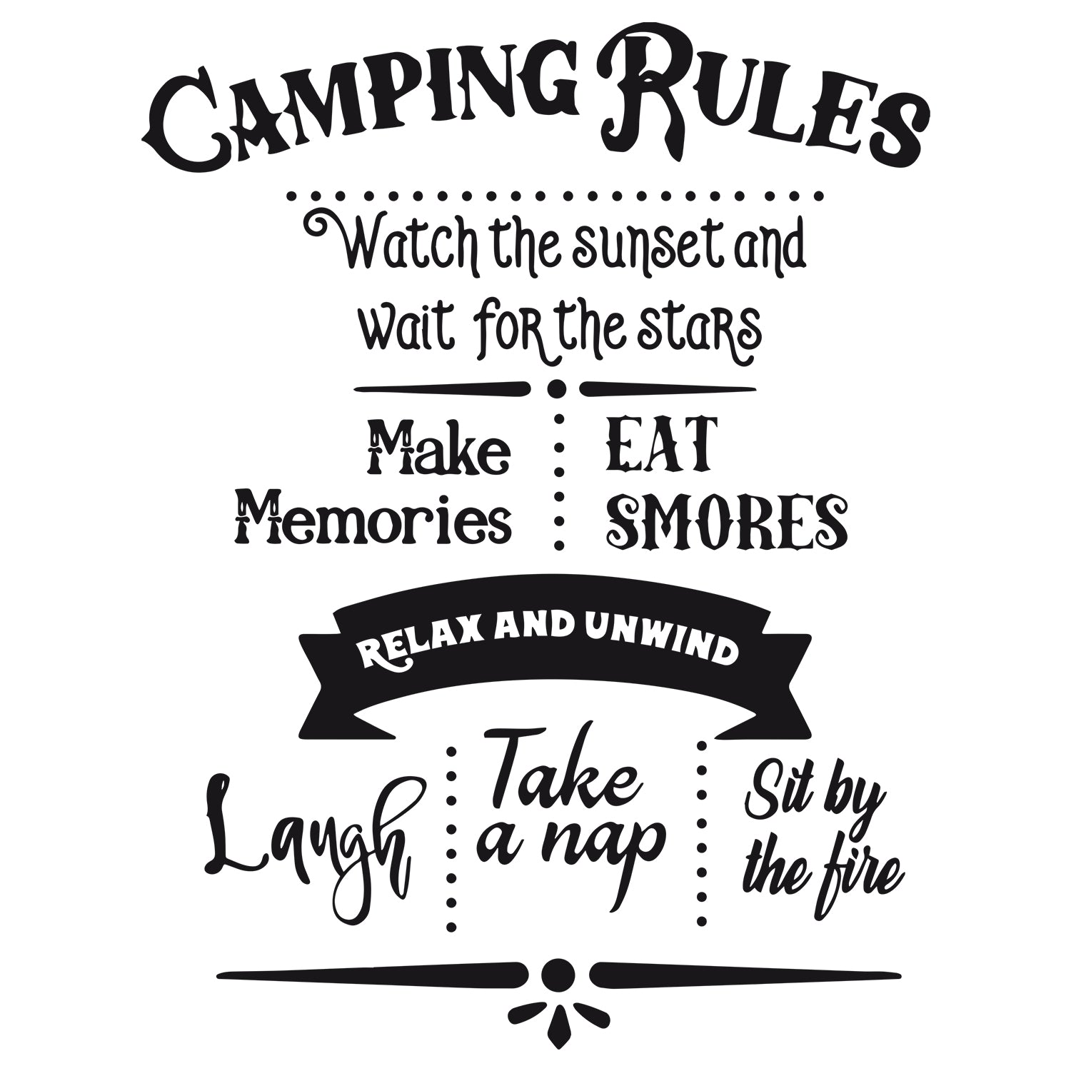 Wandtattoo Campingregeln