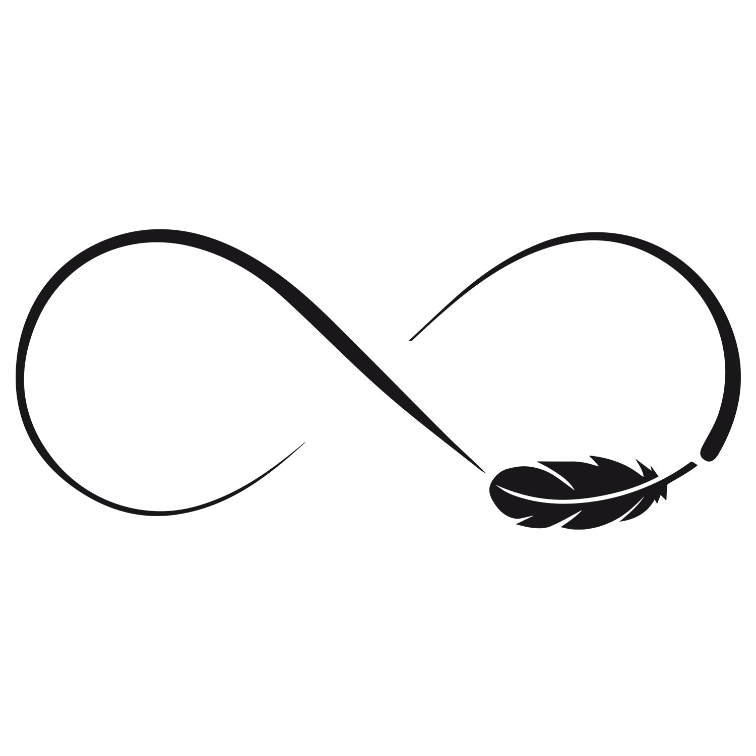 Wandtattoo Unendlichkeit mit Feder