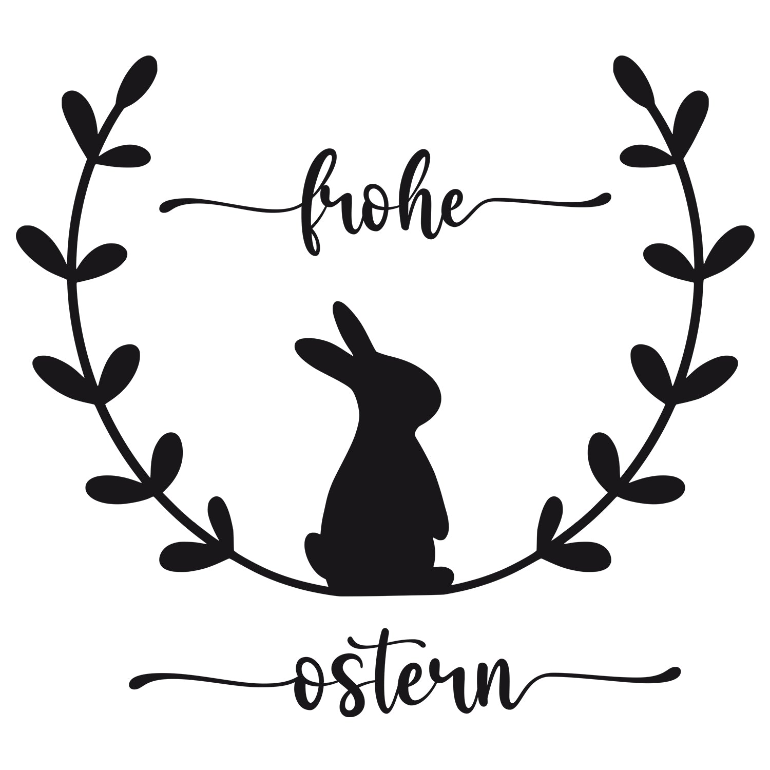 Wandtattoo Hase - Fröhliche Ostern für dein Zuhause