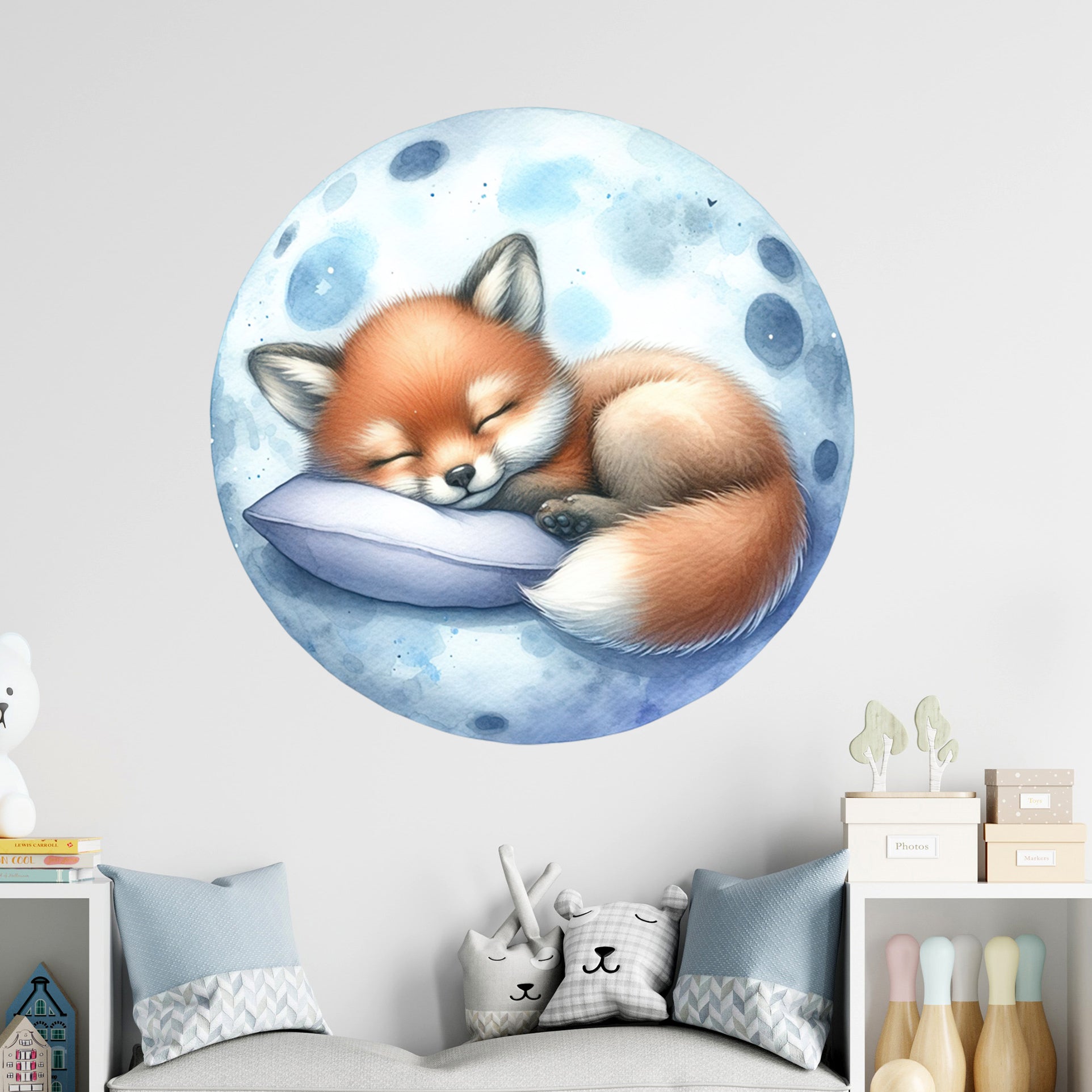 Wandtattoo schlafender Fuchs