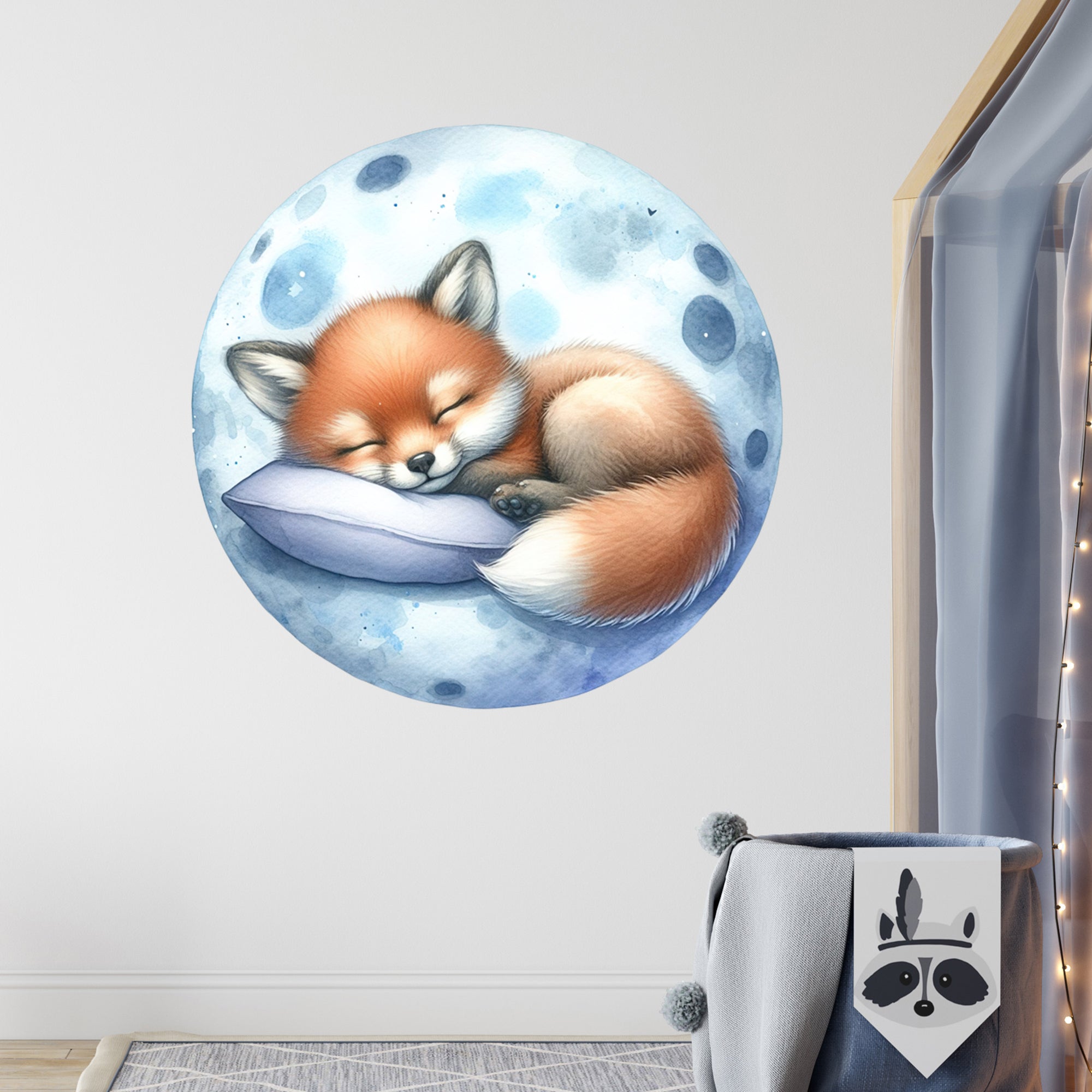 Wandtattoo schlafender Fuchs
