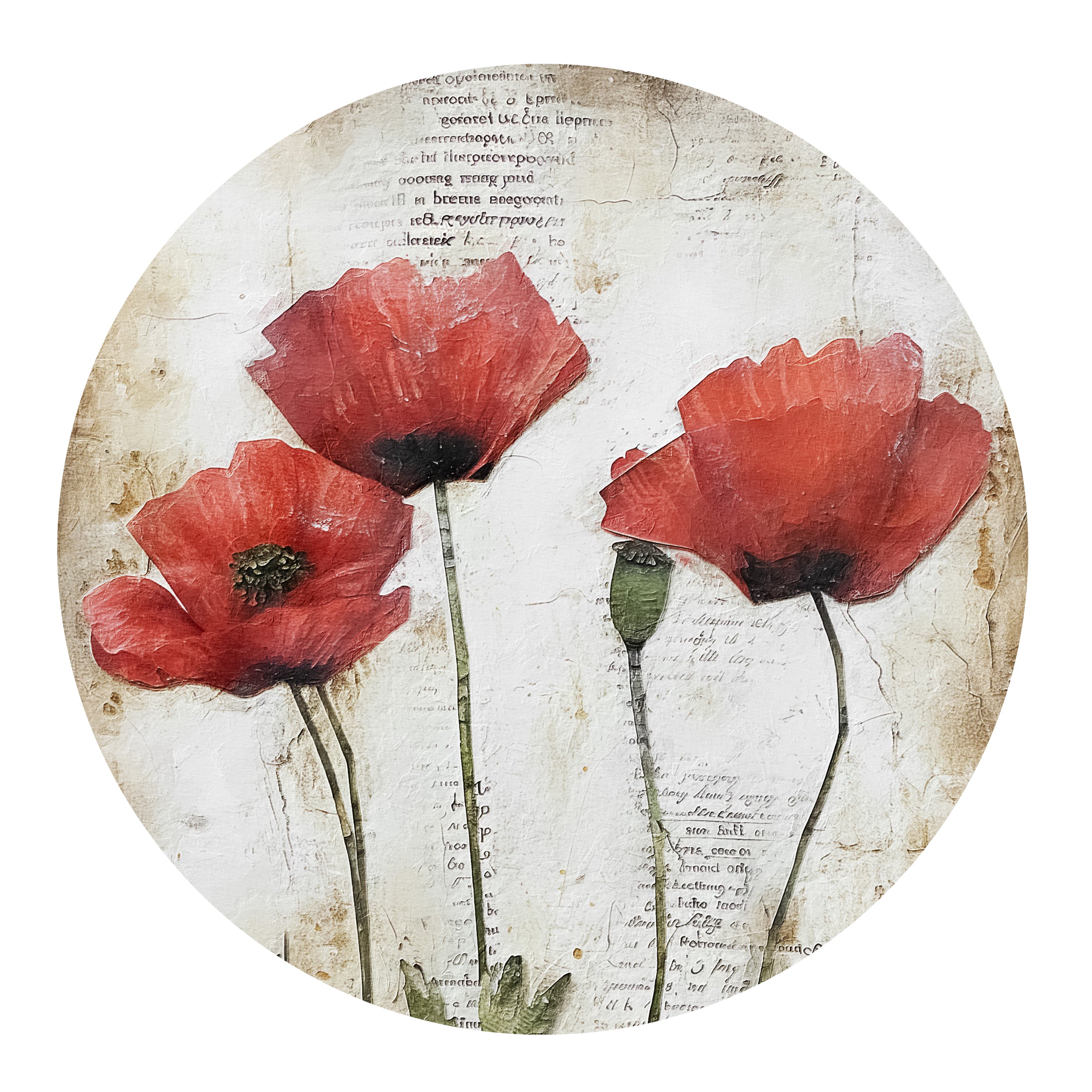 Wandtattoo Mohnblumen