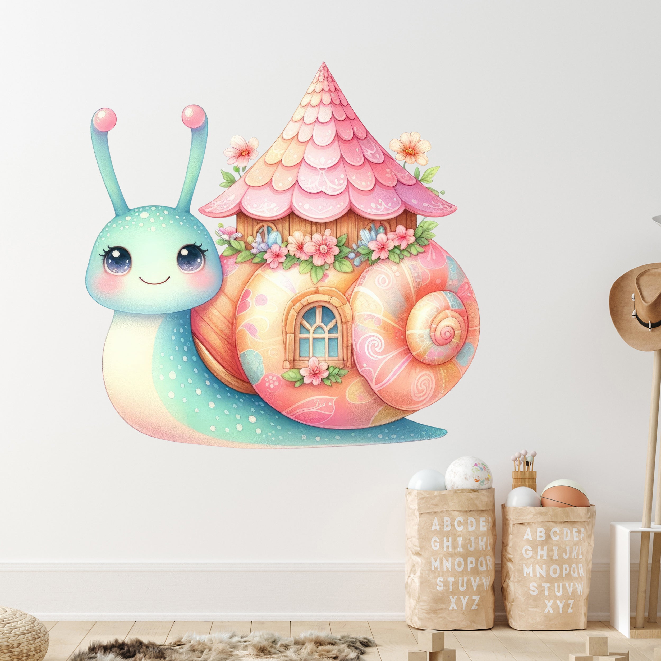 Wandtattoo Schnecke mit Häuschen