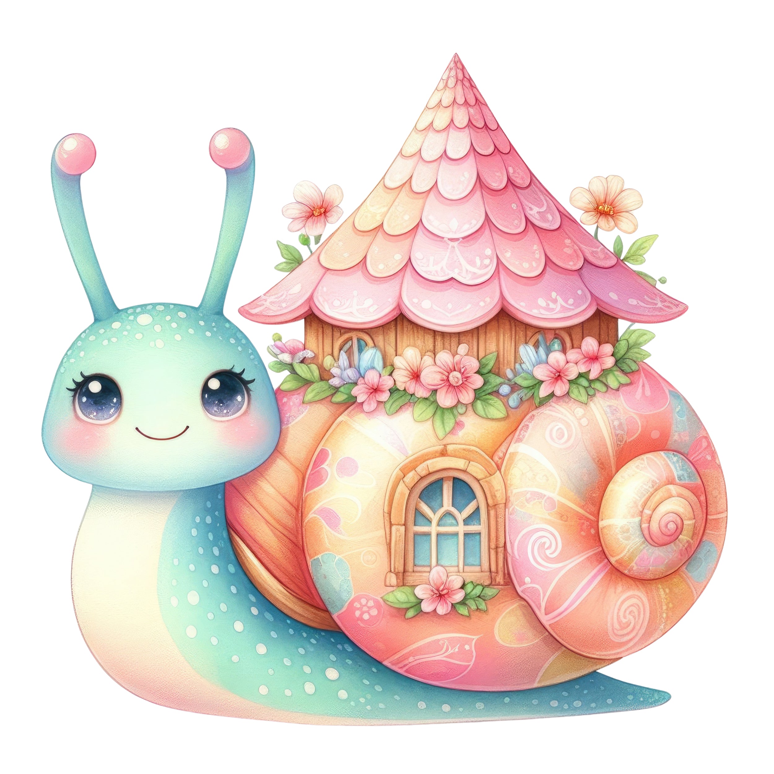 Wandtattoo Schnecke mit Häuschen