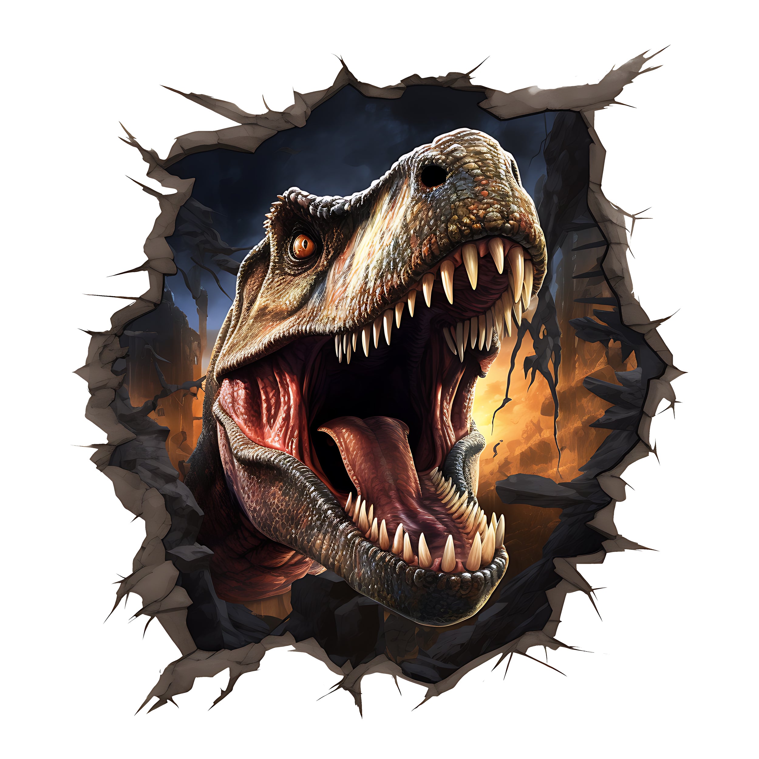 Wandtattoo Dinosaurier Wanddurchbruch