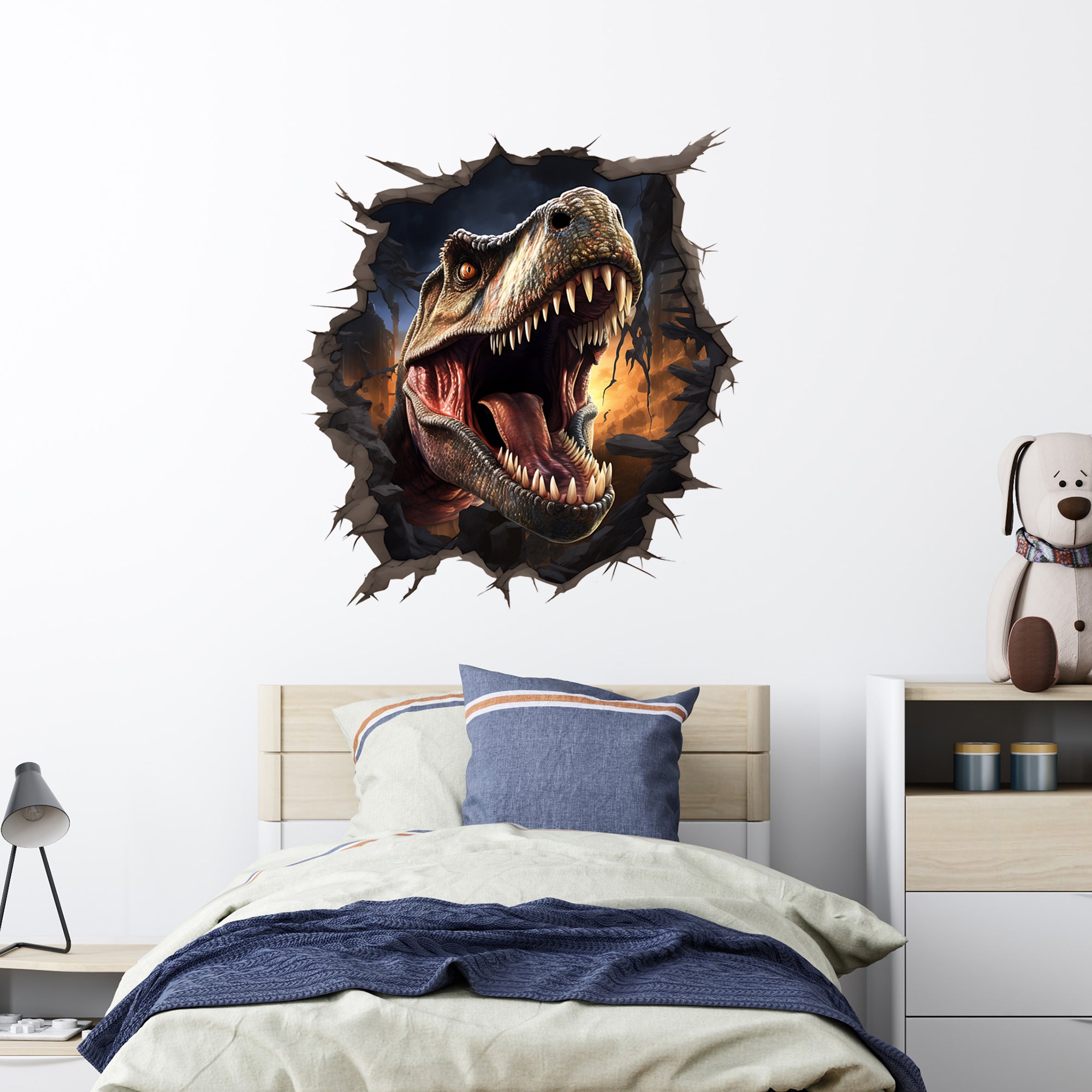 Wandtattoo Dinosaurier Wanddurchbruch
