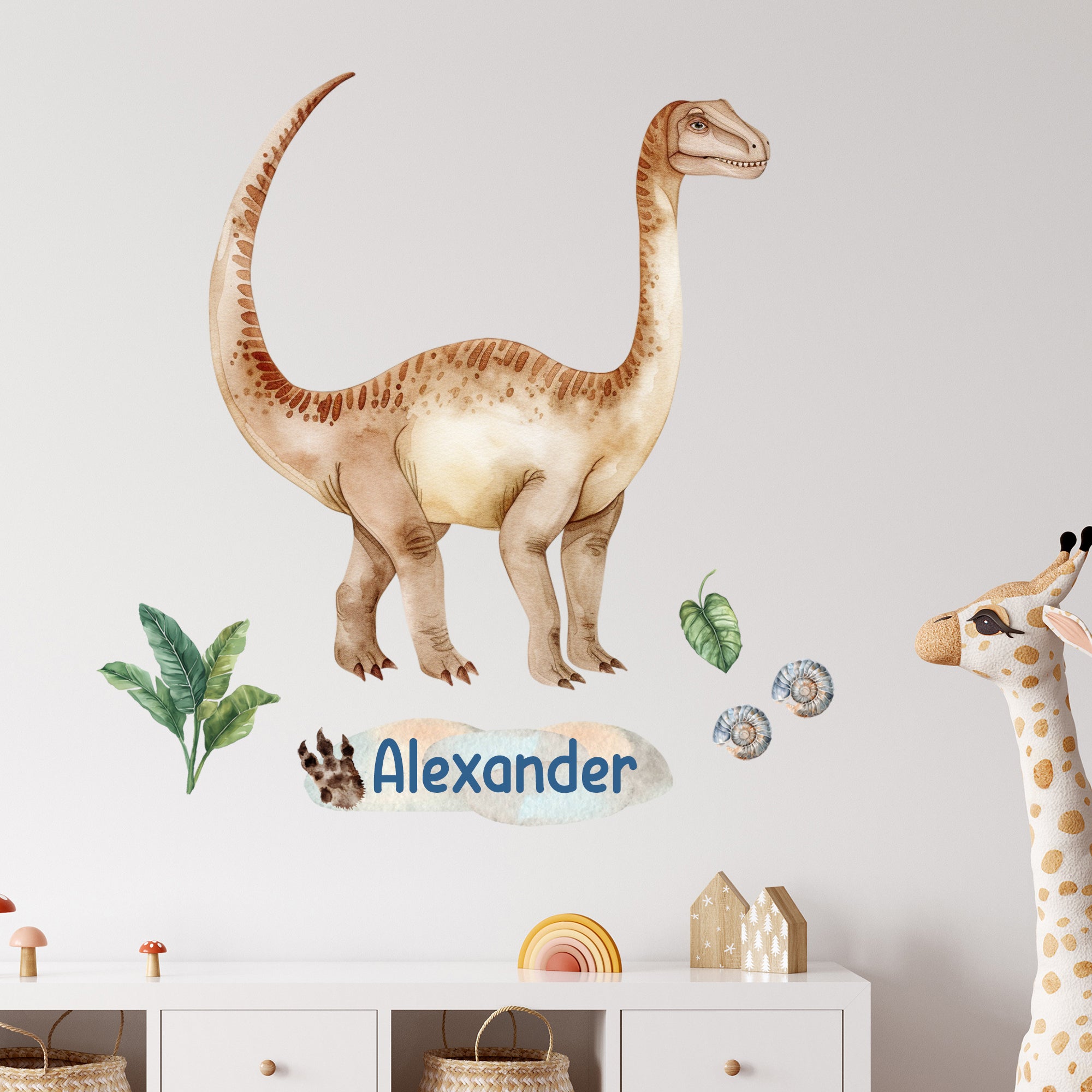 Wandtattoo Dinosaurier mit Namen