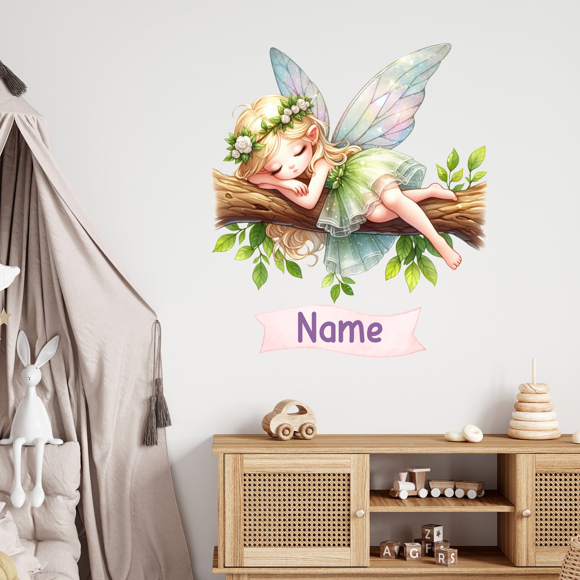 Wandtattoo Fee mit Name personalisiert