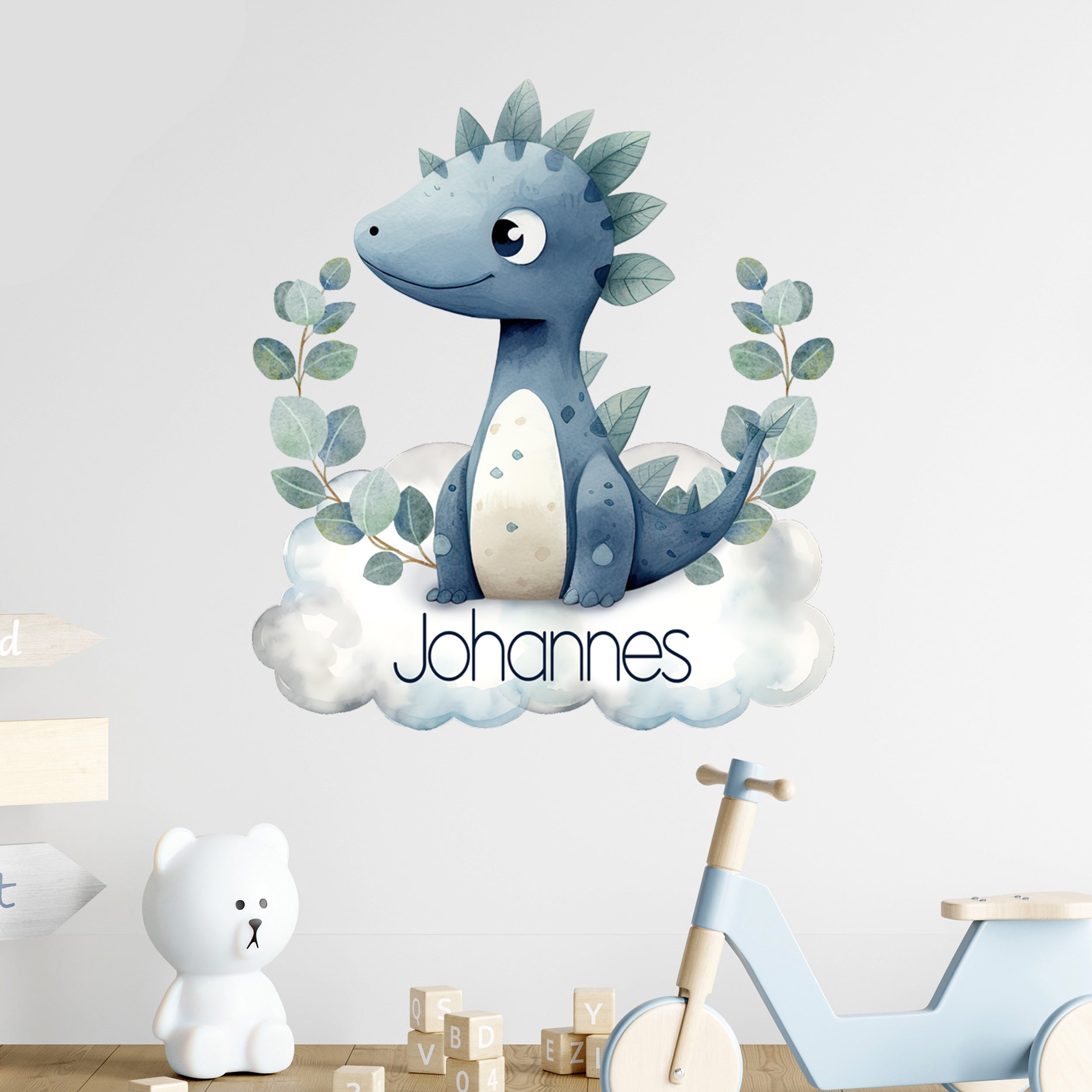 Wandtattoo Dino auf Wolke