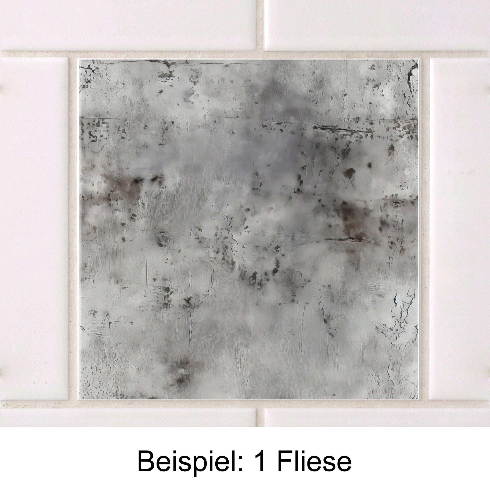 Graue Fliese mit strukturiertem, mattem Finish.