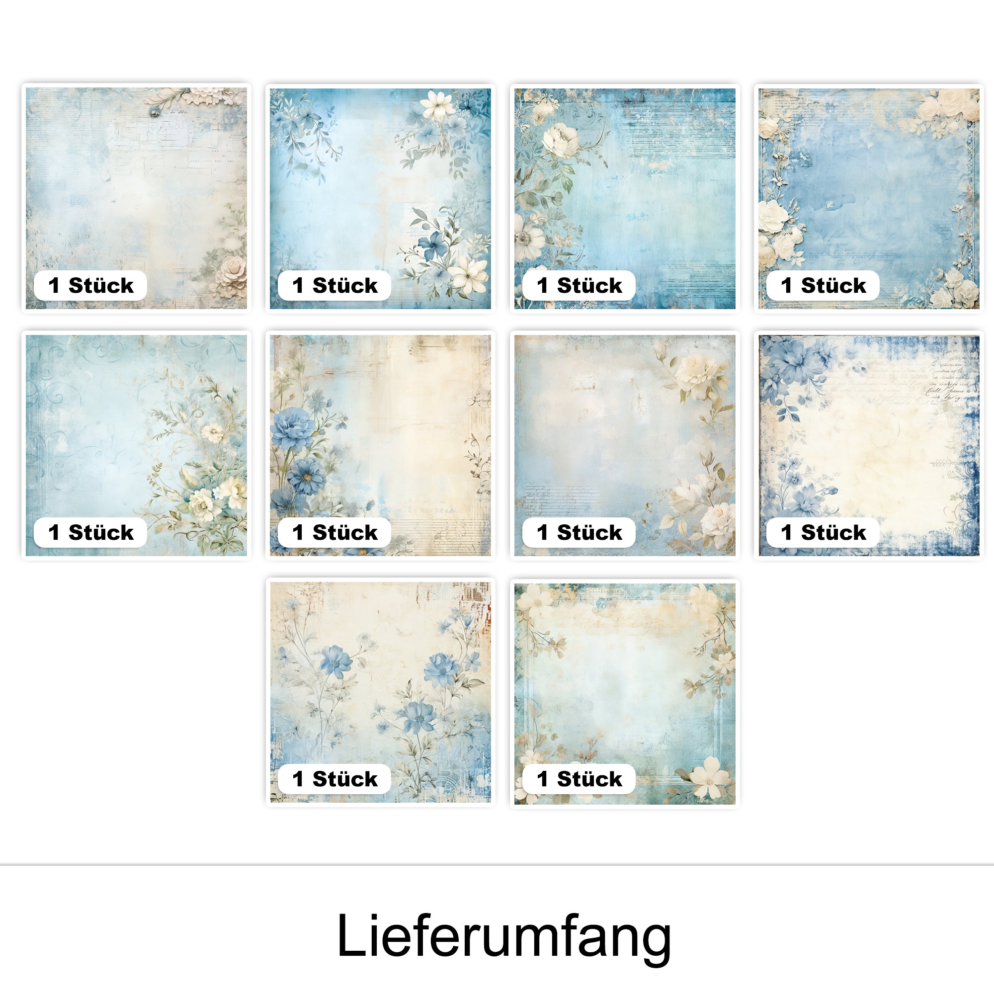 Fliesenaufkleber mit blauen Blumen