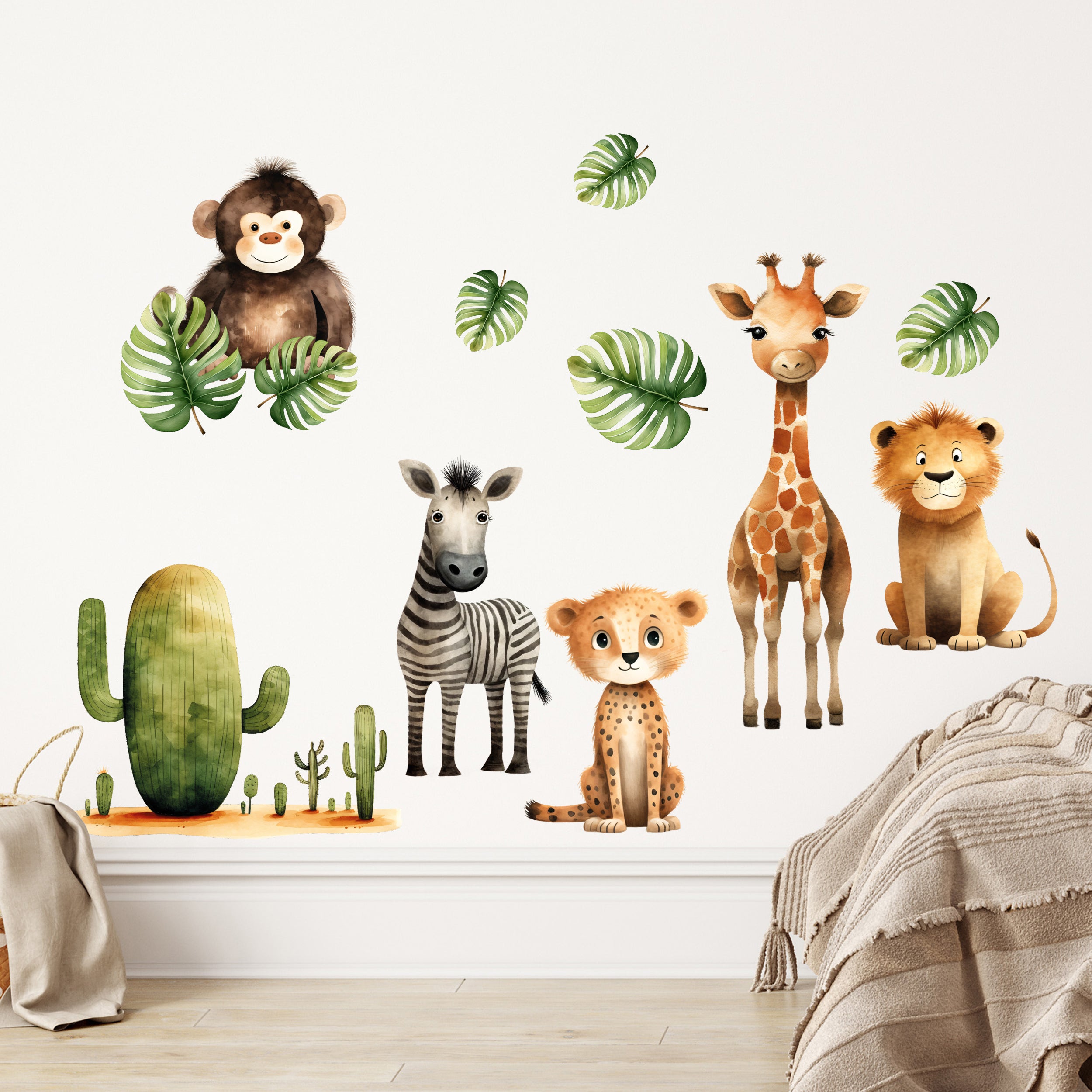 Wandtattoo Tierparade im Kinderzimmer