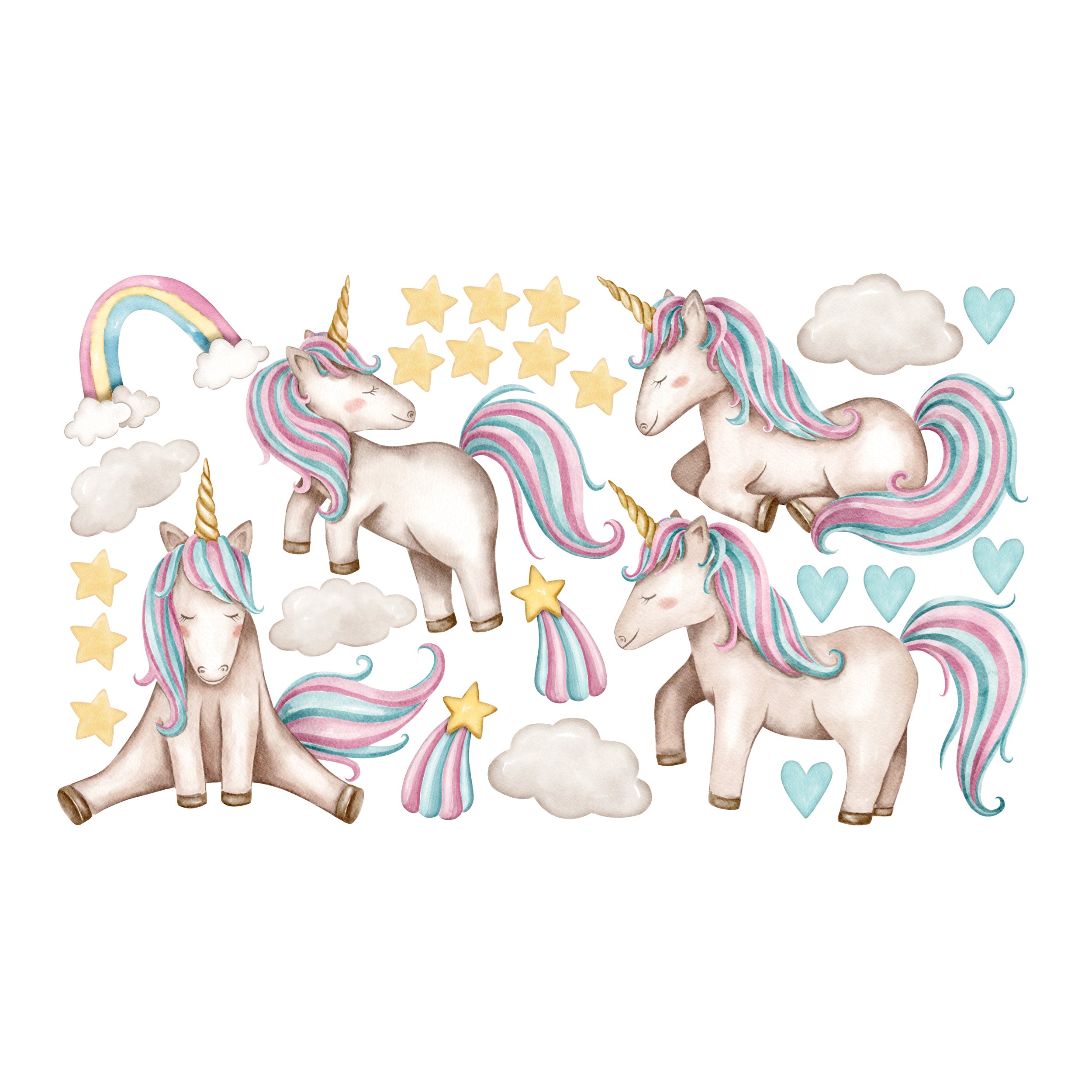 Wandtattoo Einhorn-Motiv