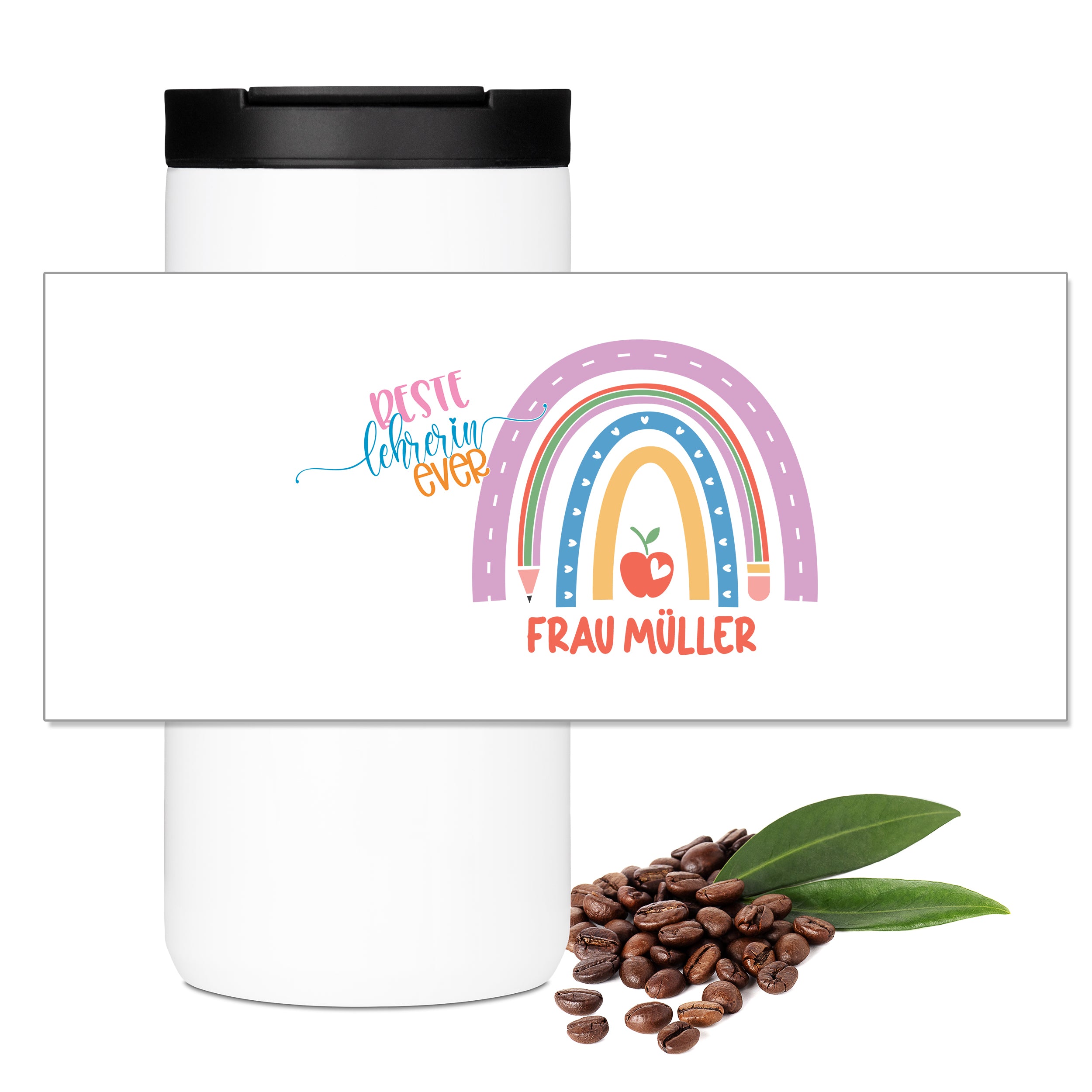 Kaffeebecher Regenbogen - Für die beste Lehrerin
