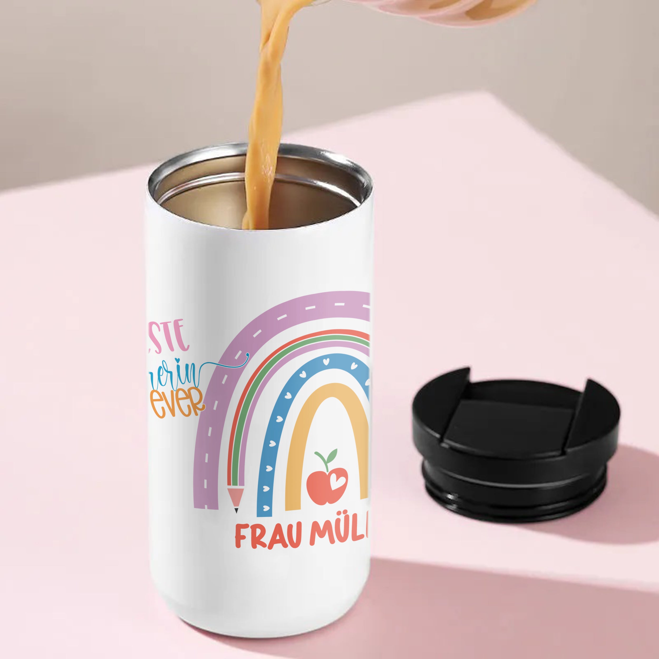 Kaffeebecher Regenbogen - Für die beste Lehrerin