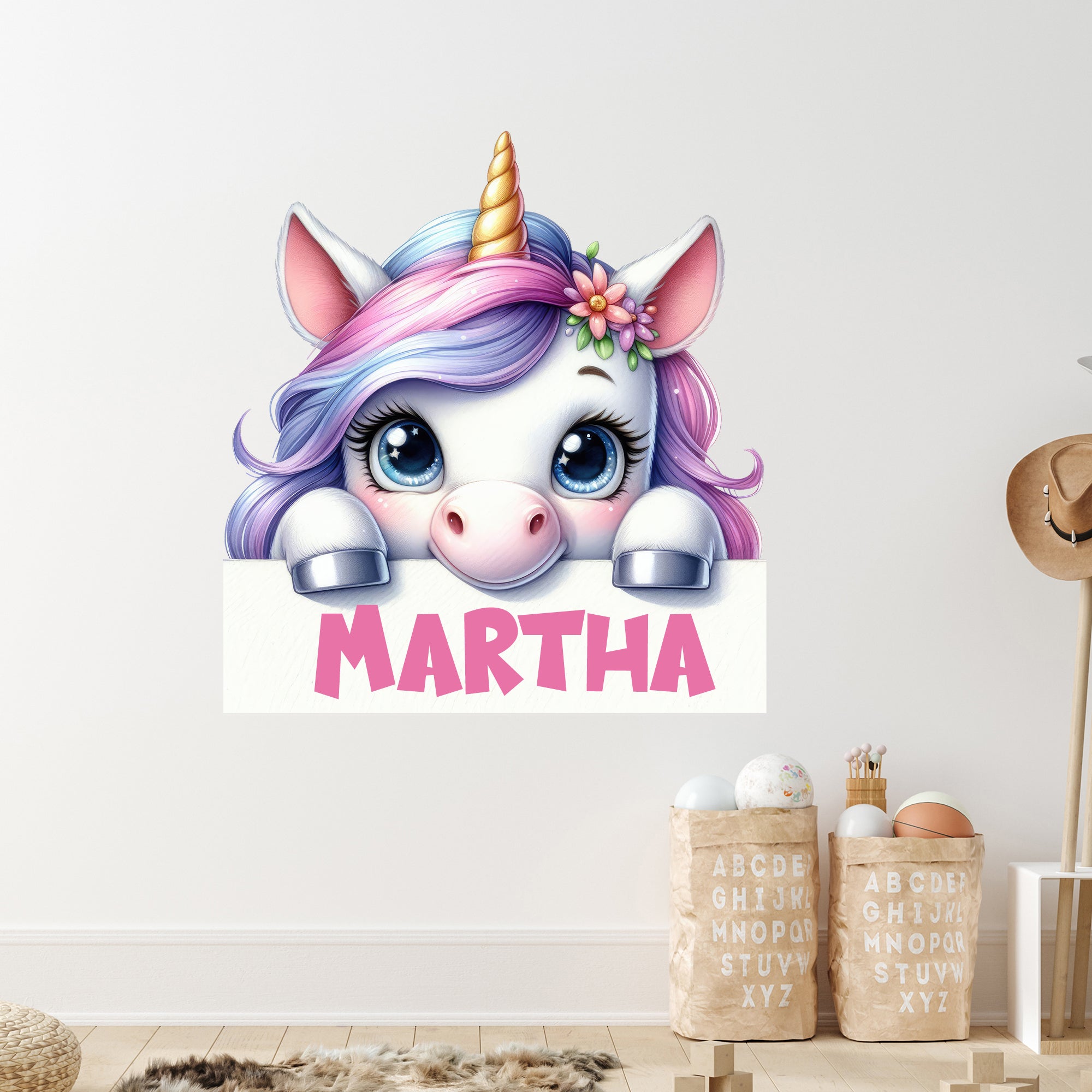 Wandtattoo Einhorn mit Name